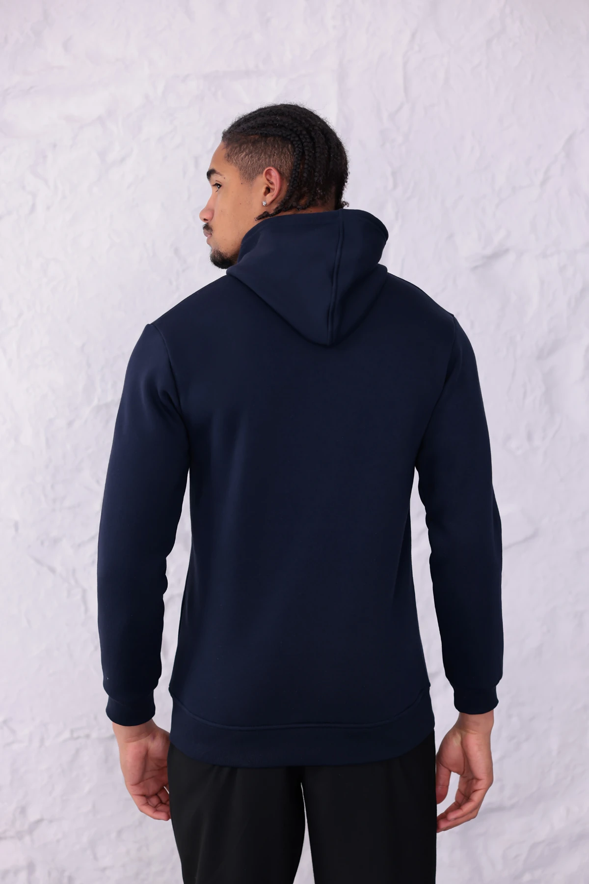 SIFIR4 3 İplik Şardonlu Kapüşonlu Sweatshirt Lacivert