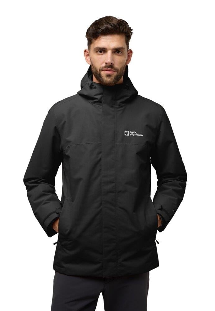 Jack Wolfskin Altenberg 3IN1 JKT M Erkek Outdoor Mont A61864-6000 siyah