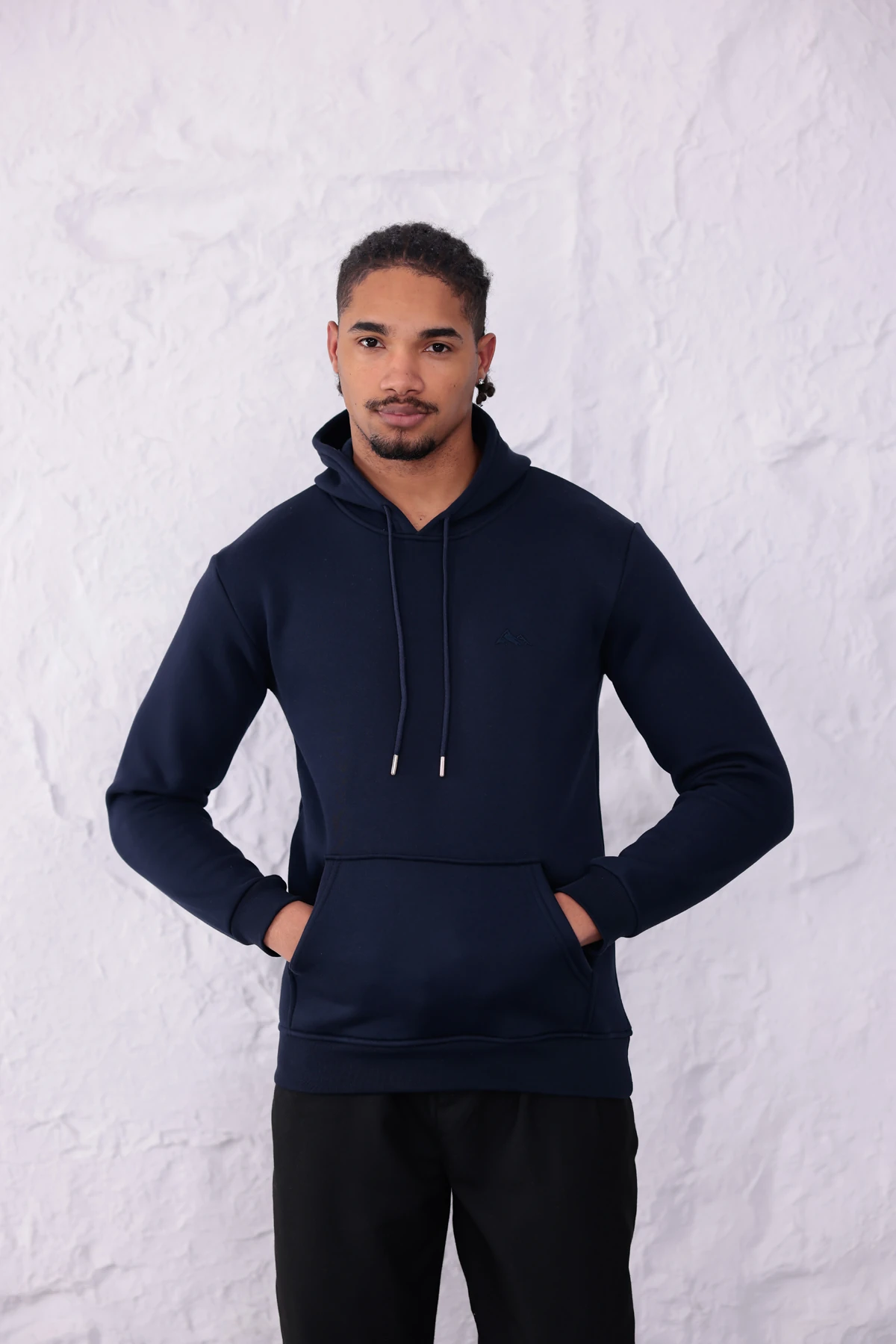 SIFIR4 3 İplik Şardonlu Kapüşonlu Sweatshirt Lacivert