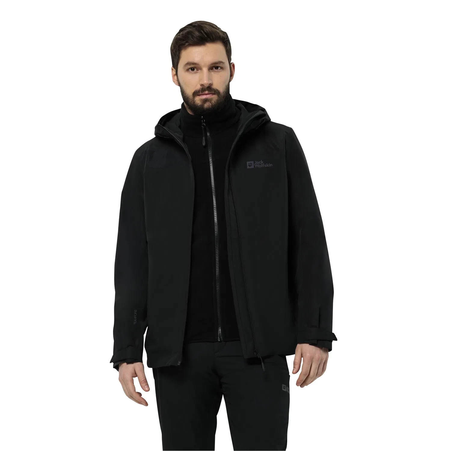 Jack Wolfskin Taubenberg 3in1 Erkek Siyah Outdoor mont - Siyah su rüzgar geçirmez 1115311_600_400
