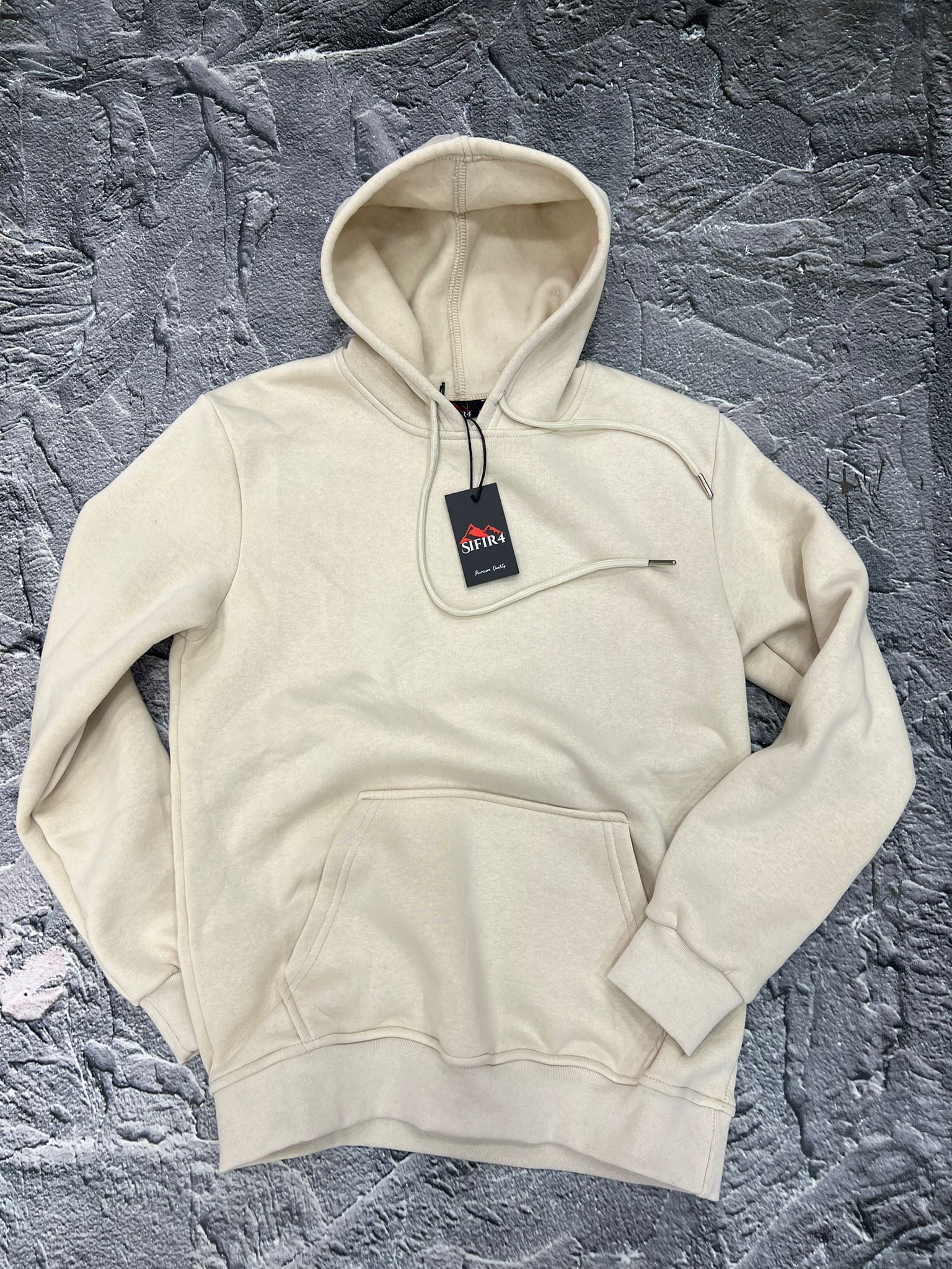  Sweatshirt Şardonlu 3 İplik  Krem