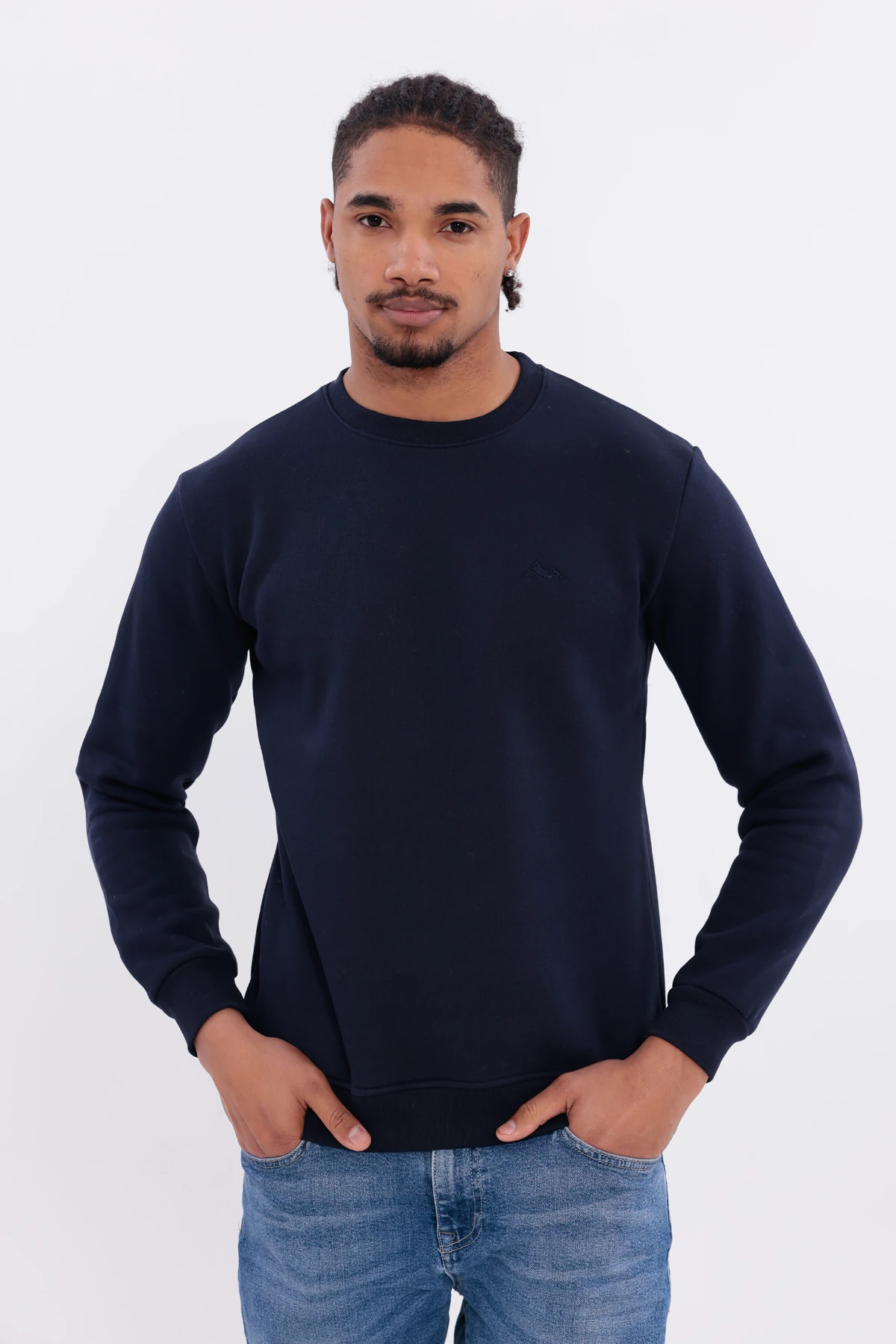 Sıfır4 Comfort Fit 3 İplik Şardonlu Sweatshirt   lacivert
