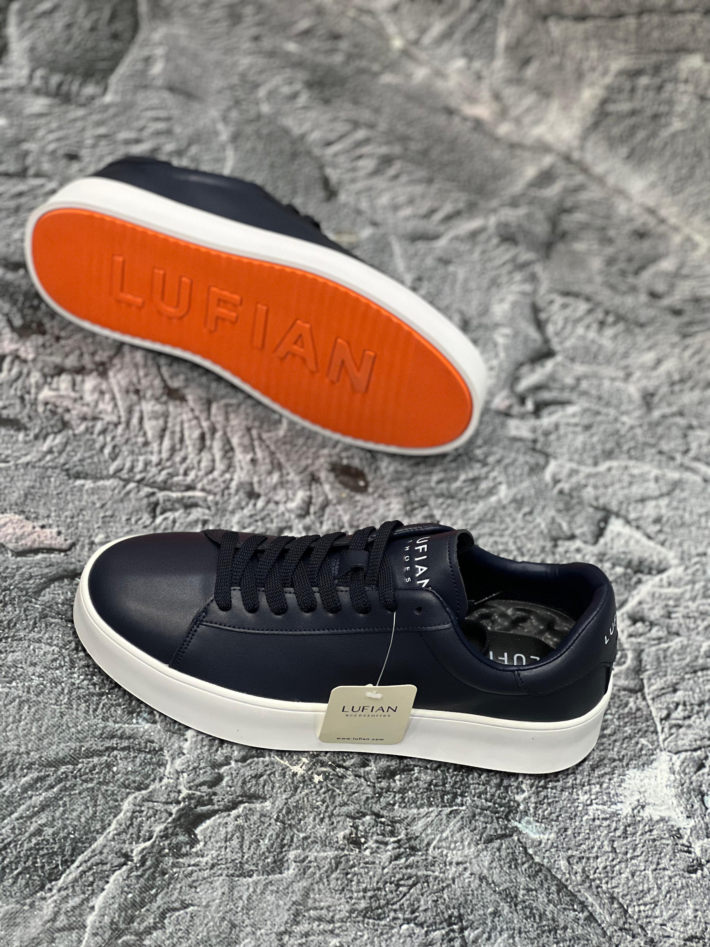 Lufian anton Sneaker erkek Deri Ayakkabı Lacivert 111230254