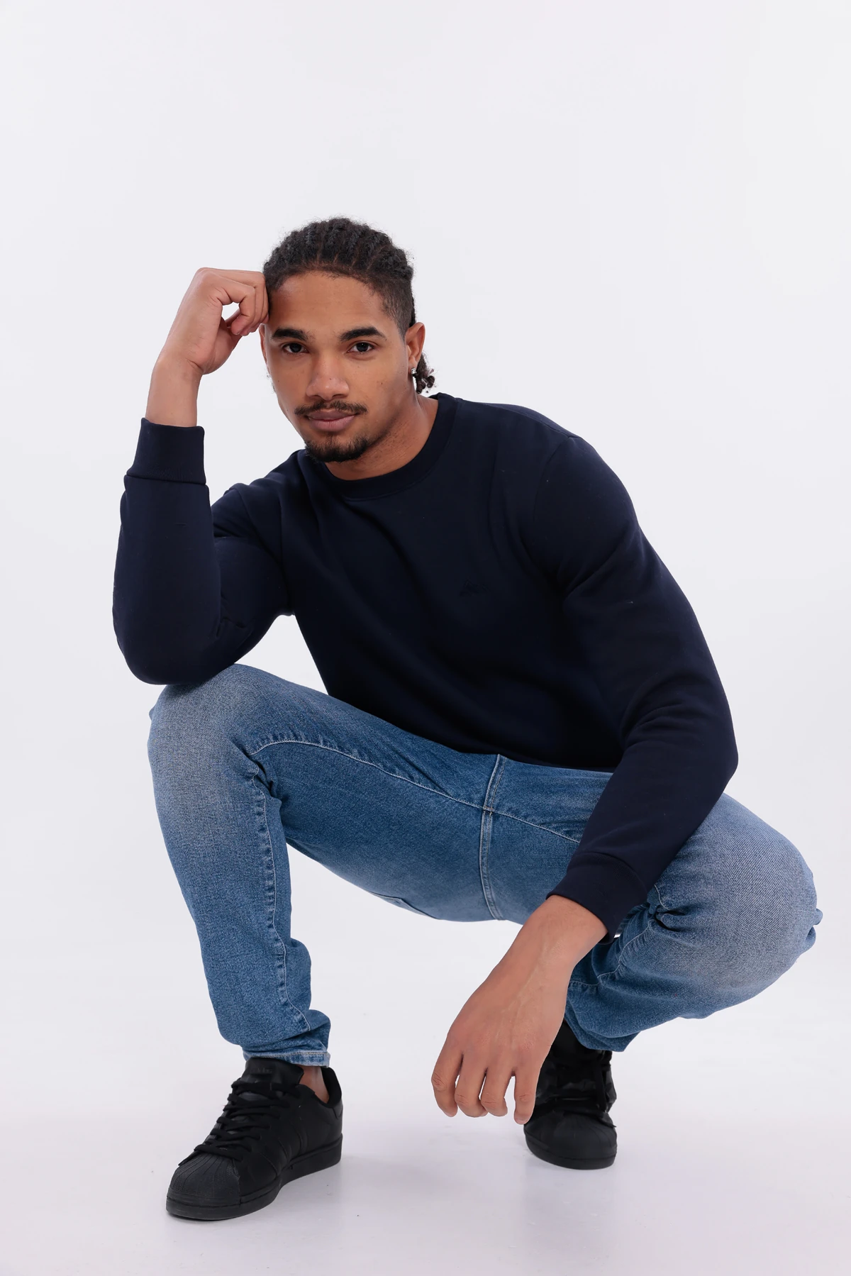 Sıfır4 Comfort Fit 3 İplik Şardonlu Sweatshirt   lacivert