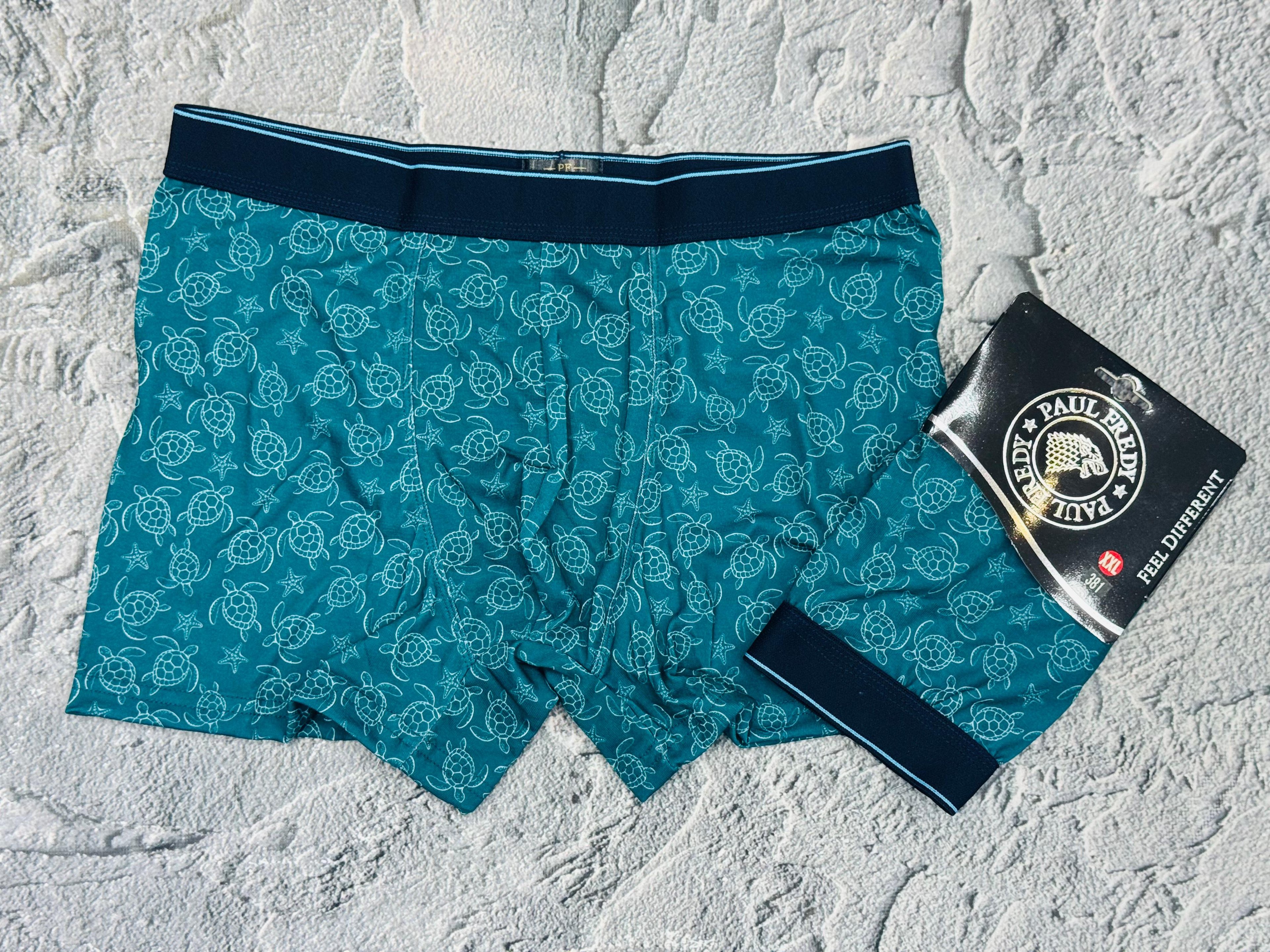 Boxer Mavi Kaplumbağa Desenli