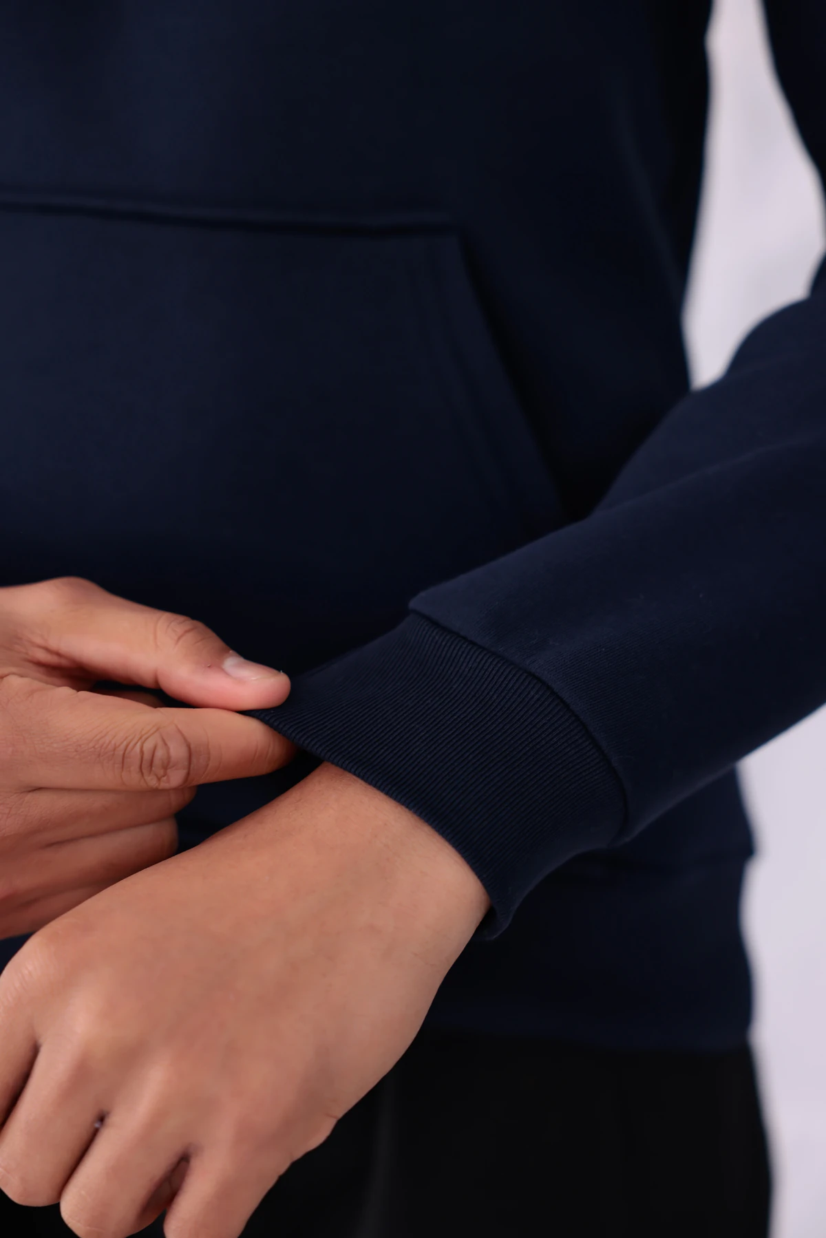 SIFIR4 3 İplik Şardonlu Kapüşonlu Sweatshirt Lacivert