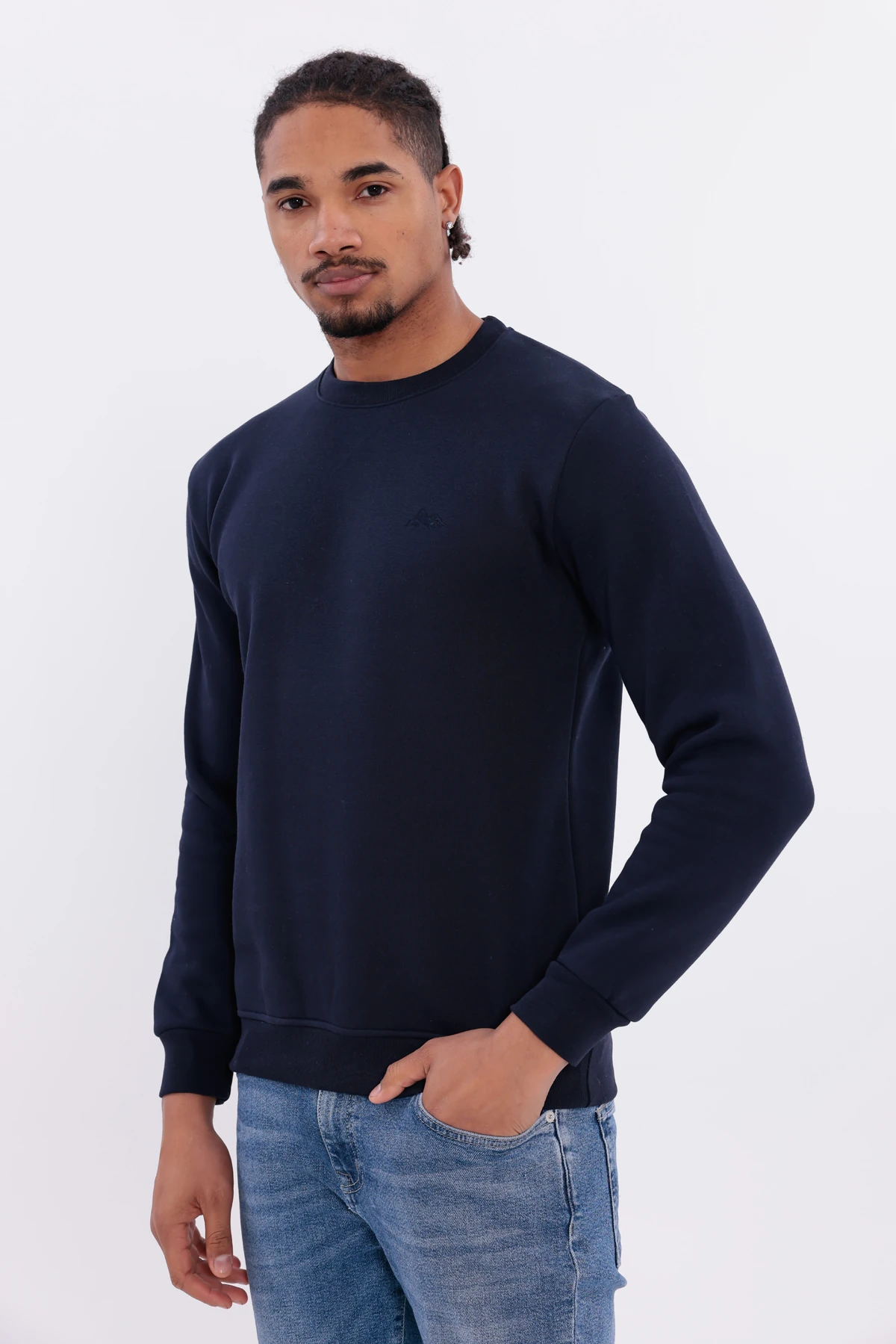 Sıfır4 Comfort Fit 3 İplik Şardonlu Sweatshirt   lacivert