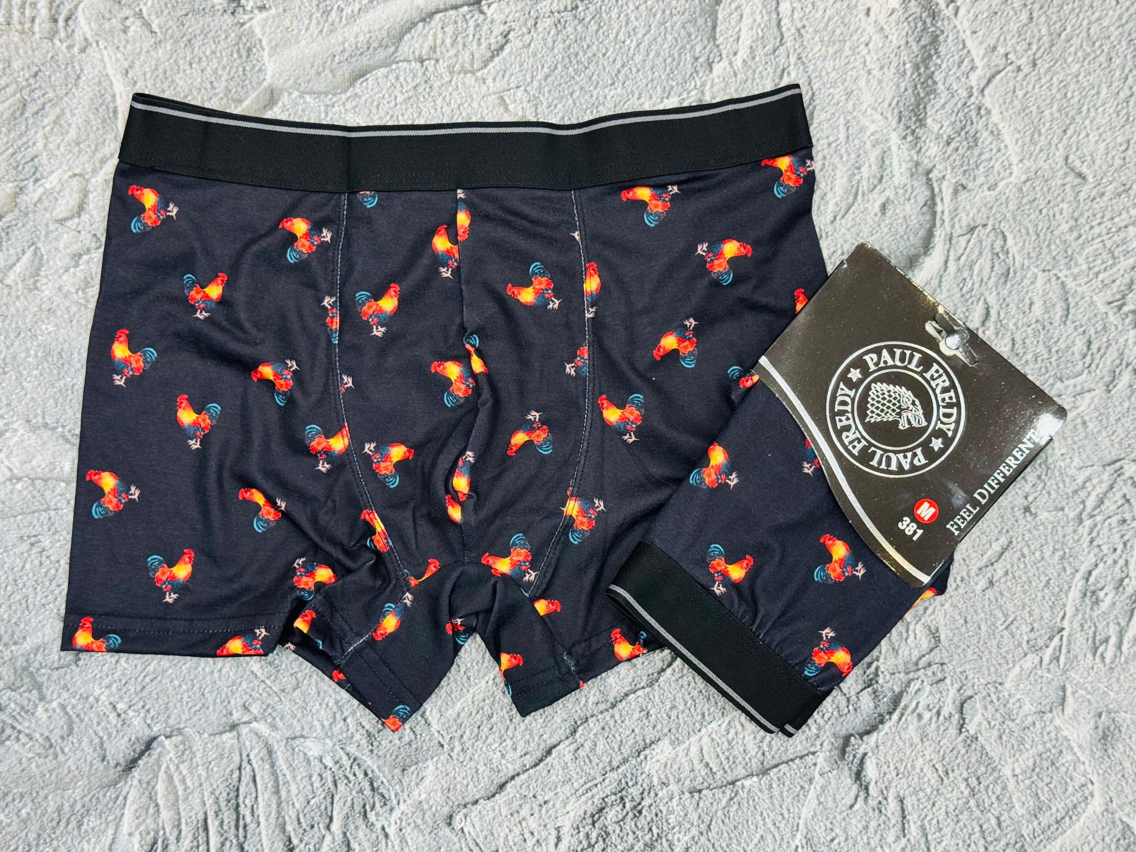 Boxer Siyah Horoz Desenli