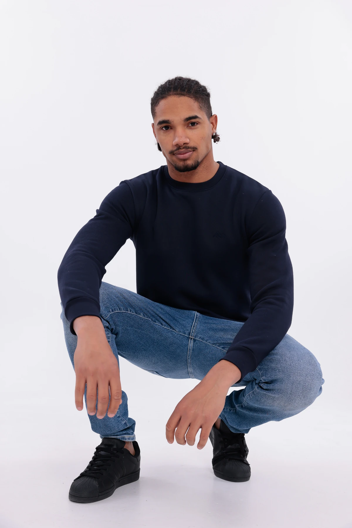 Sıfır4 Comfort Fit 3 İplik Şardonlu Sweatshirt   lacivert