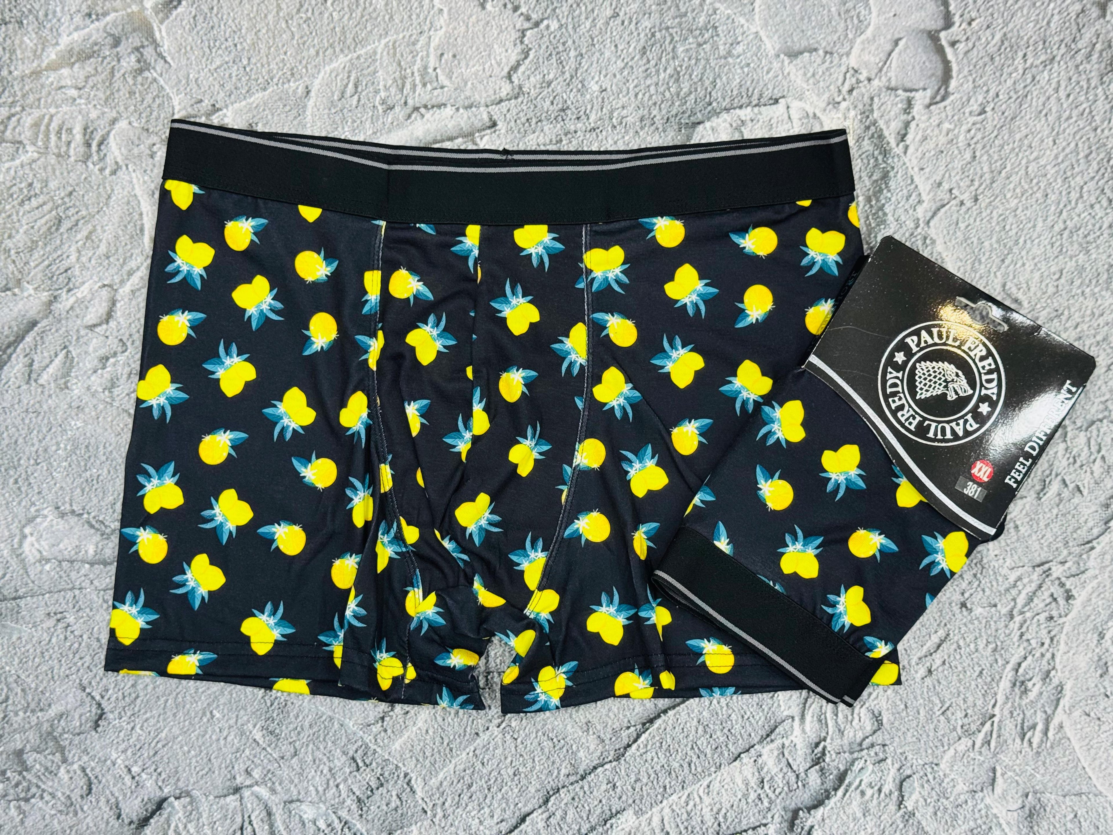 Boxer Siyah Limon Desenli 