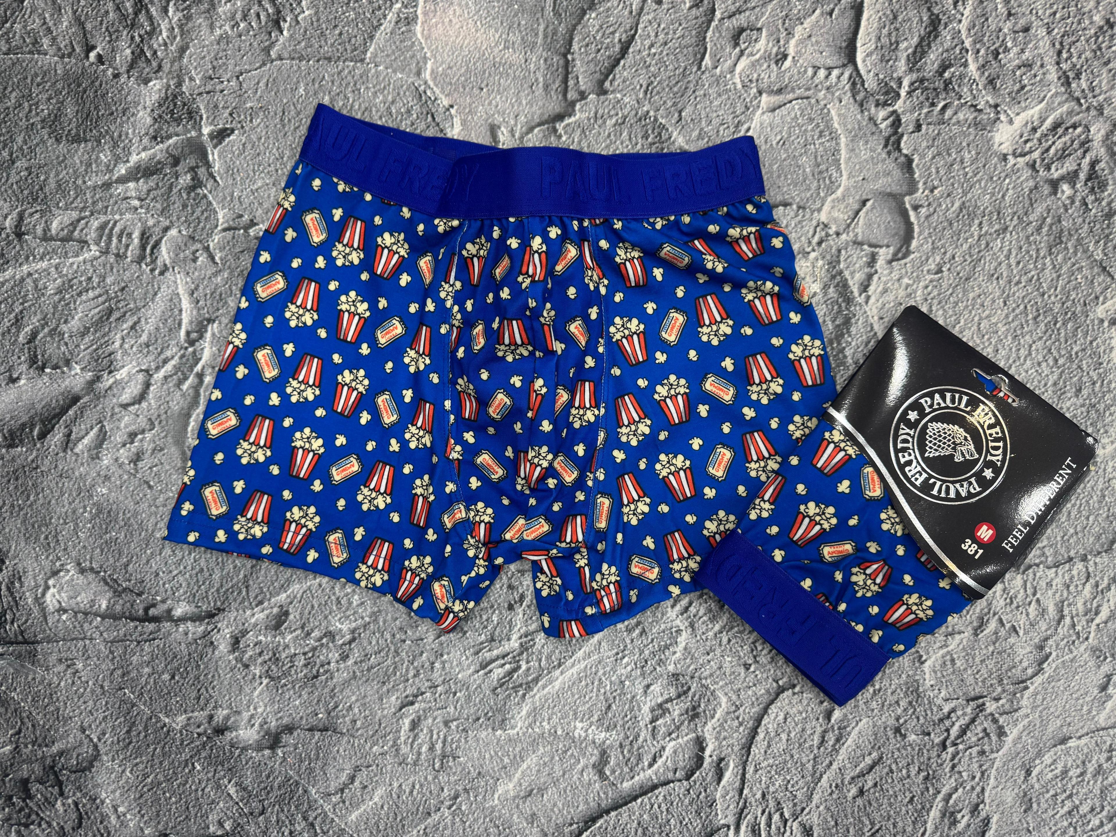 Boxer Mavi Popcorn Desenli