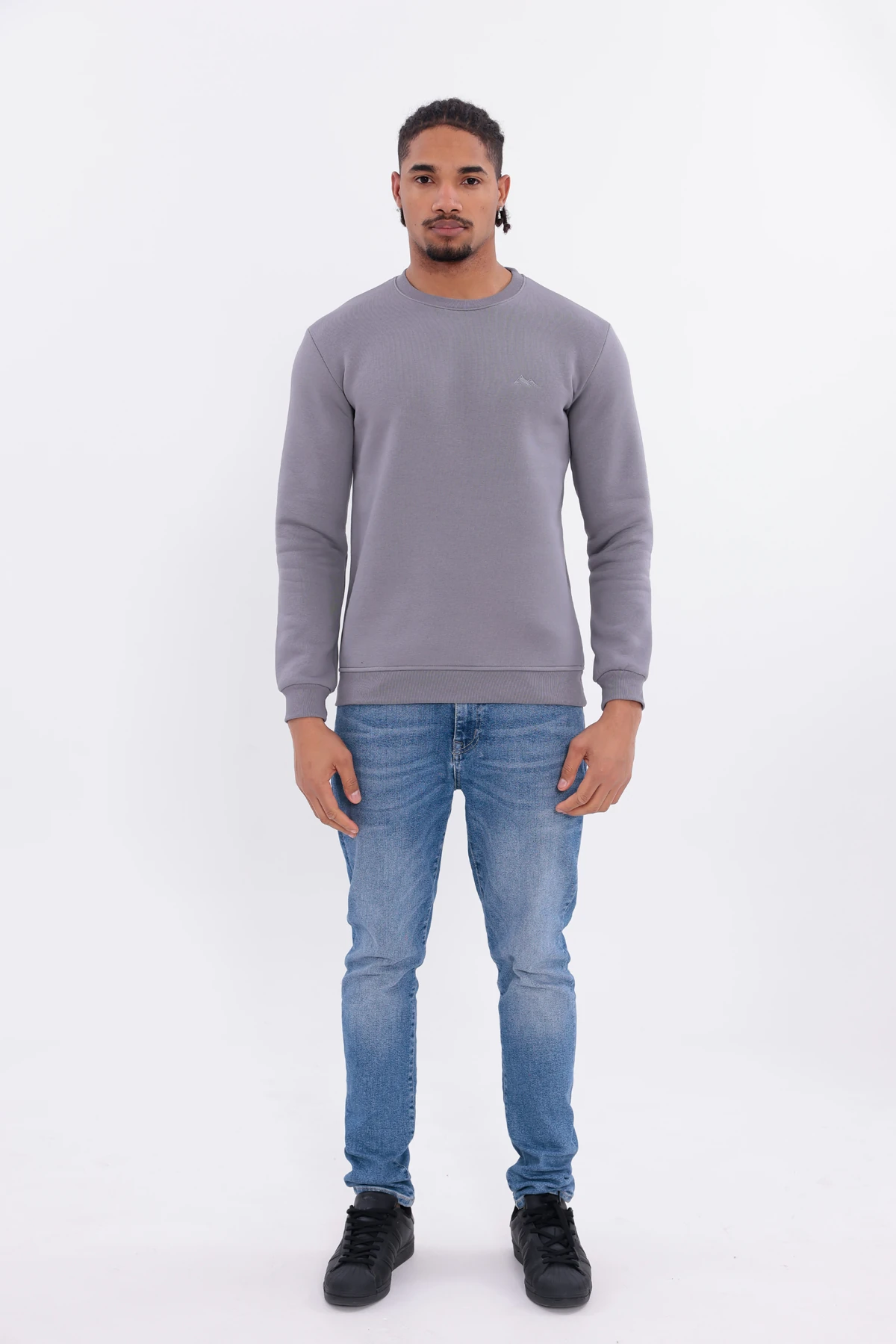 Sıfır4 Comfort Fit 3 İplik Şardonlu Sweatshirt  GRİ