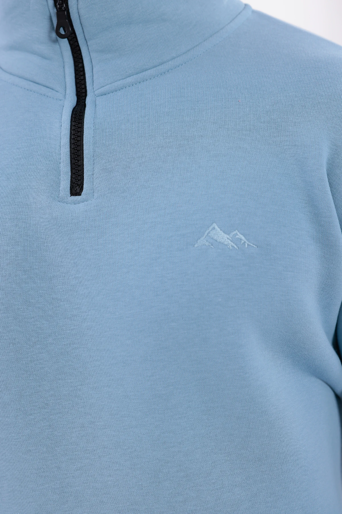 Sıfır4 Yarım Fermuarlı 3 iplik şardonlu  Sweatshirt gökyüzü mavisi