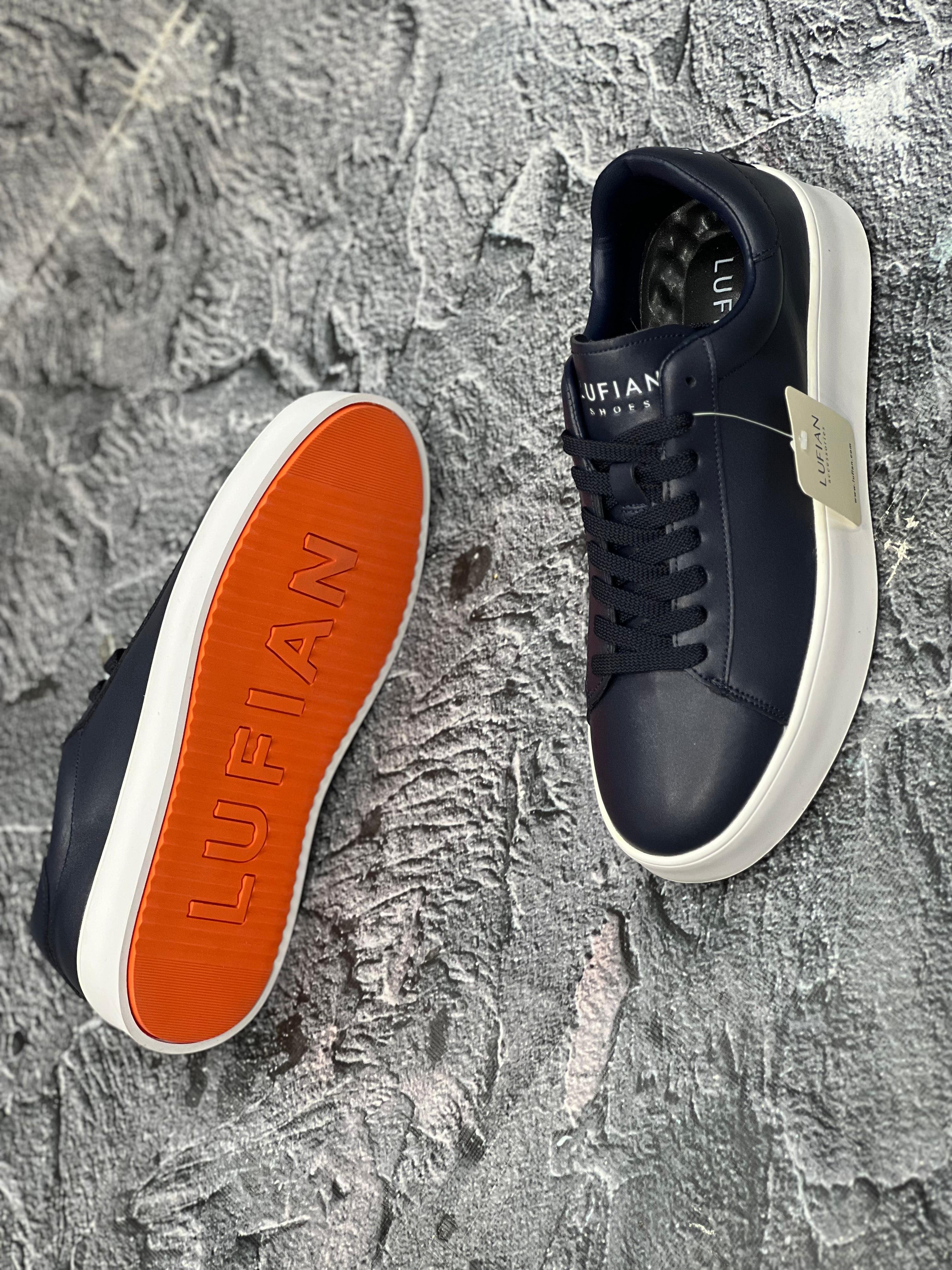 Lufian anton Sneaker erkek Deri Ayakkabı Lacivert 111230254