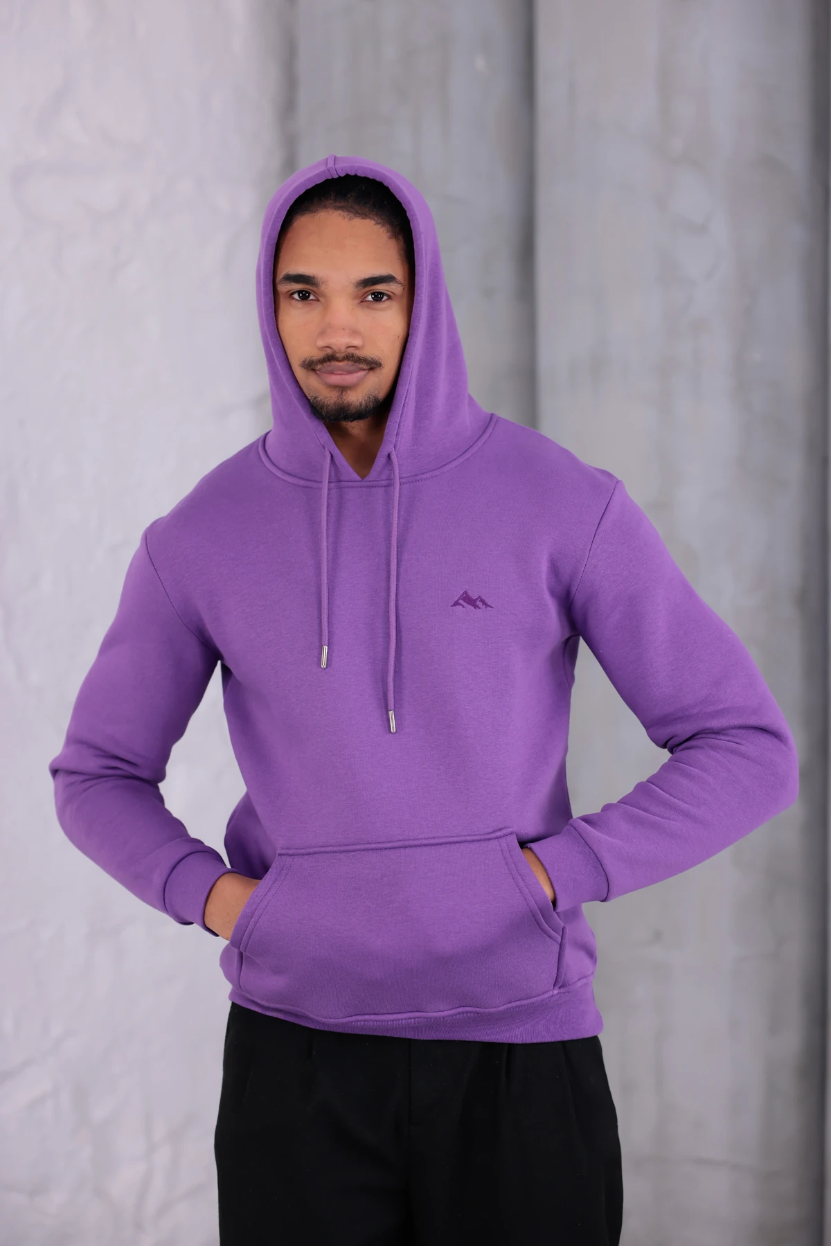 SIFIR4 3 İplik Şardonlu Kapüşonlu Sweatshirt Mor