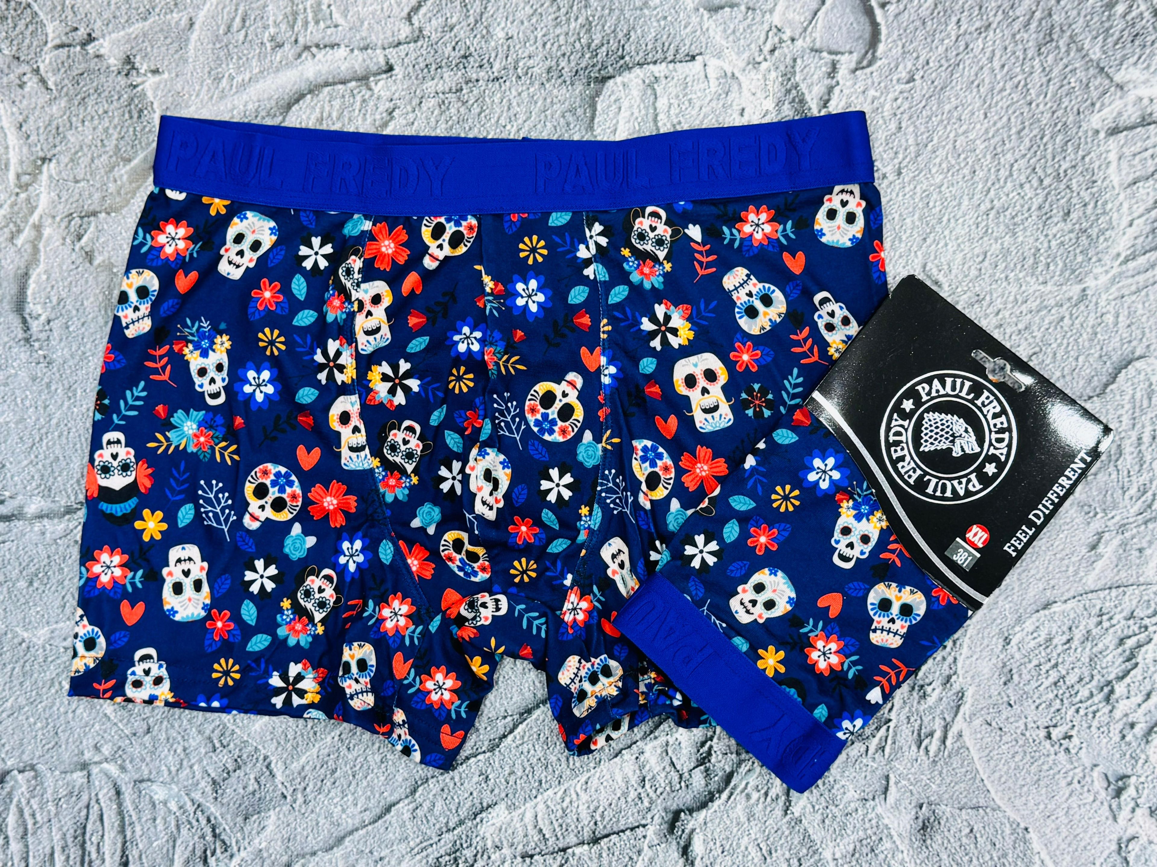 Boxer Mavi Kurukafa Desenli