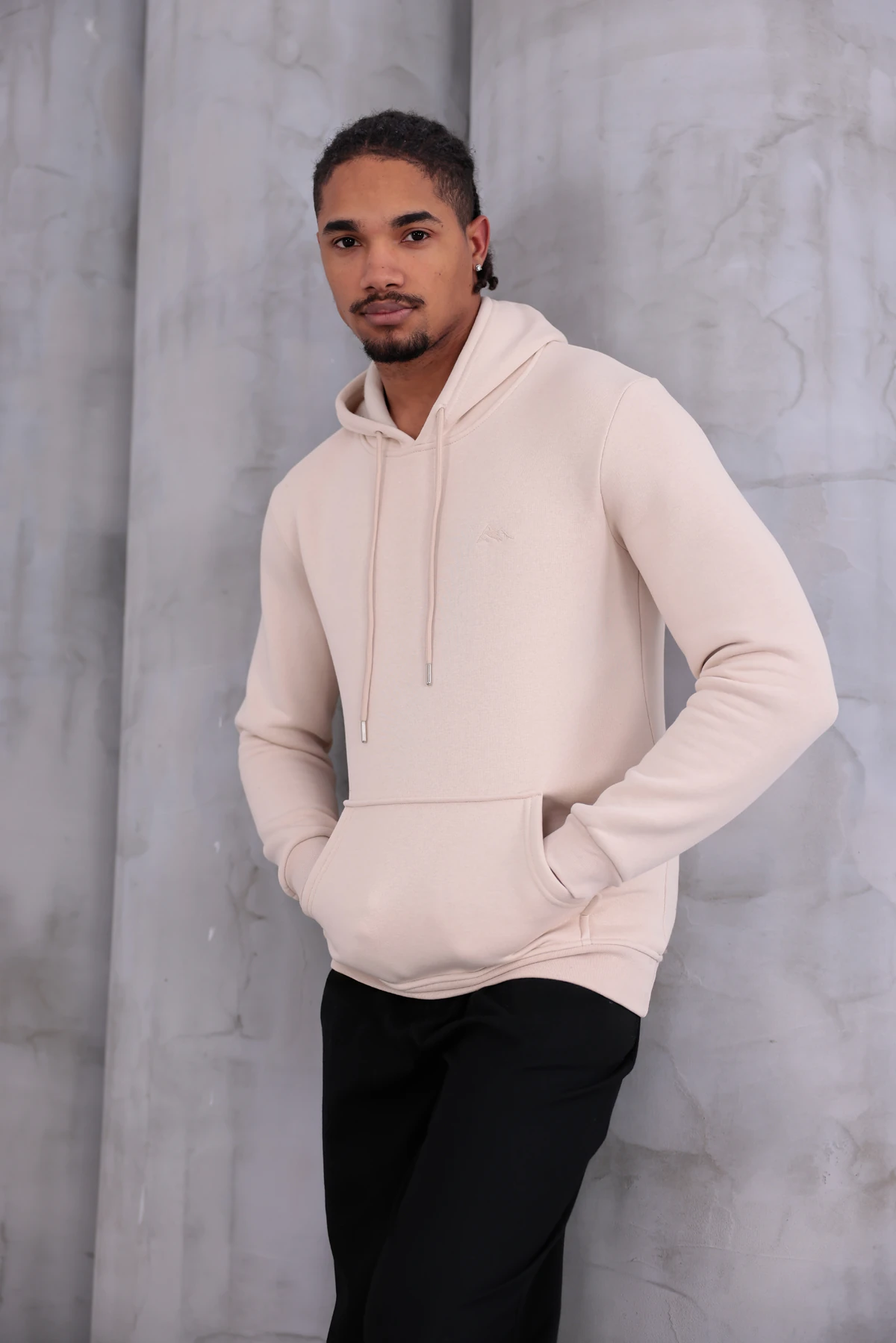 SIFIR4 3 İplik Şardonlu Kapüşonlu Sweatshirt Koyu Krem