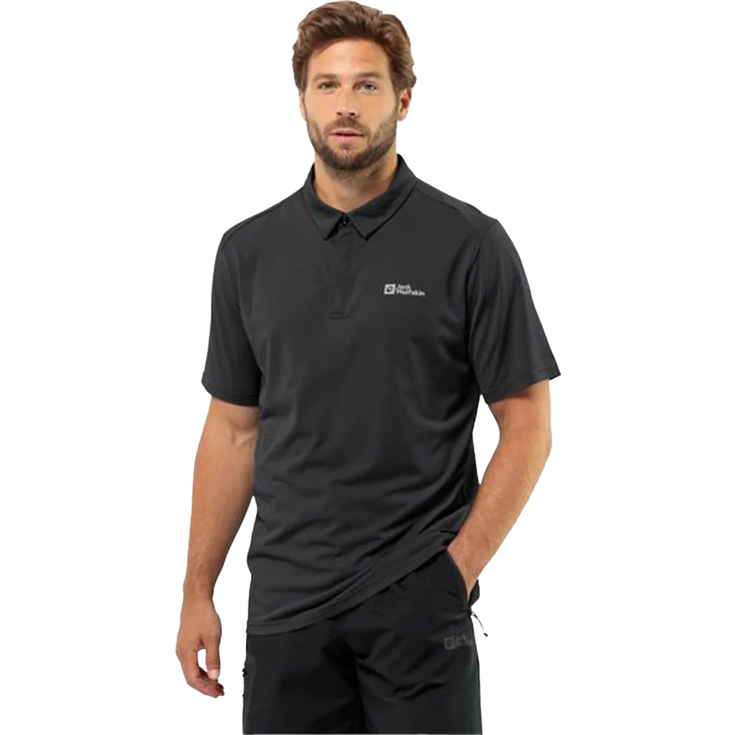 Jack Wolfskin Polo Erkek Siyah Tişört  1809801tr-6000 