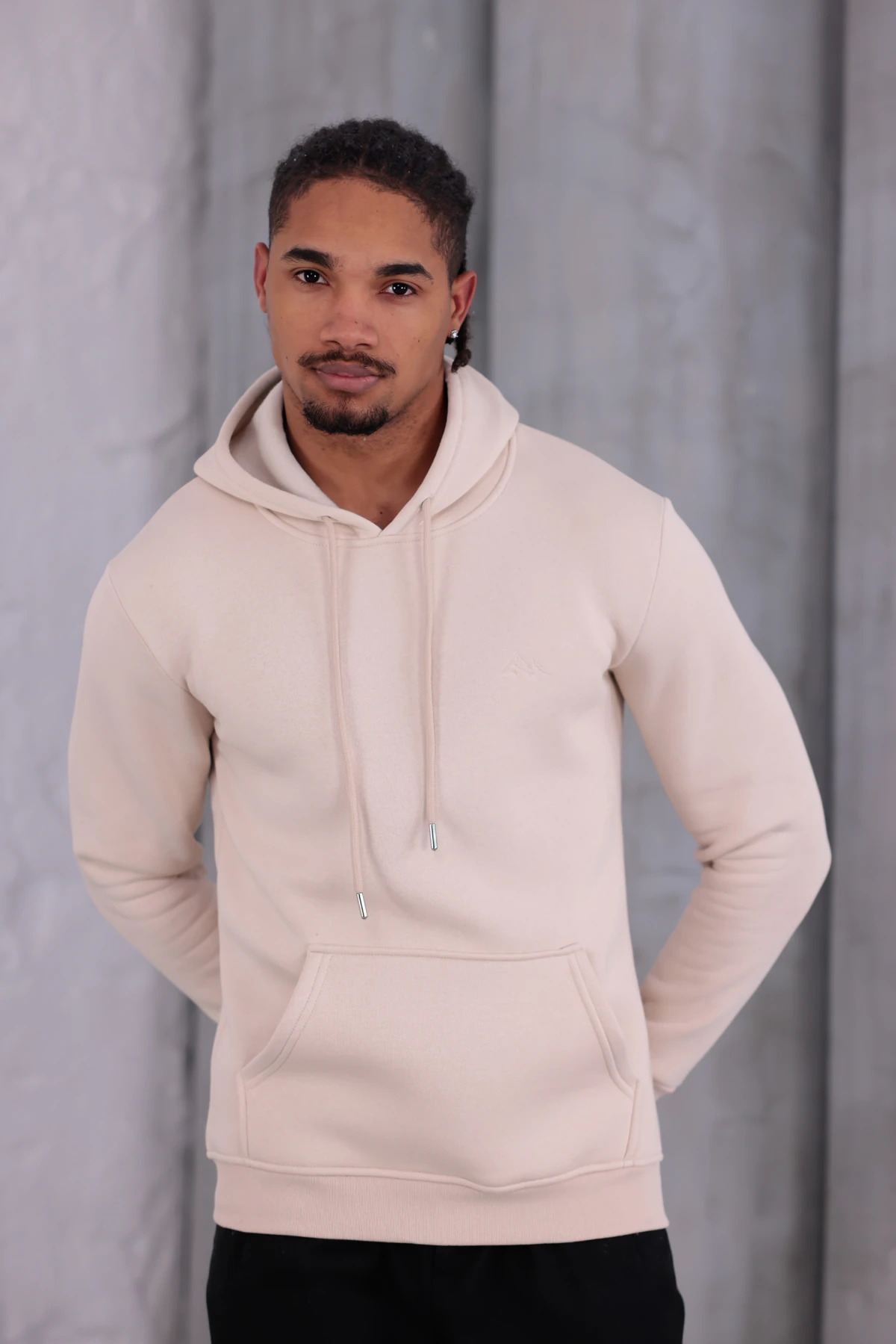 SIFIR4 3 İplik Şardonlu Kapüşonlu Sweatshirt Koyu Krem