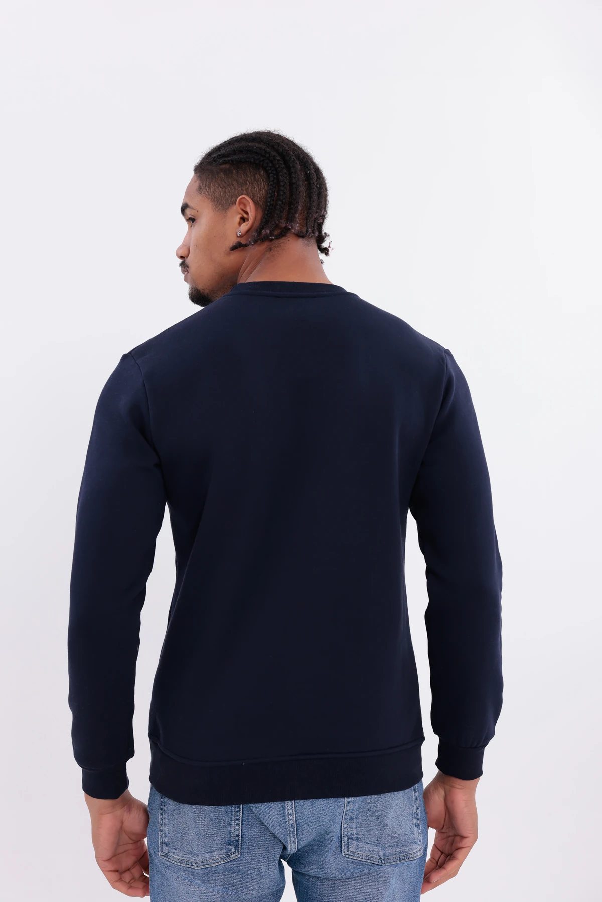 Sıfır4 Comfort Fit 3 İplik Şardonlu Sweatshirt   lacivert