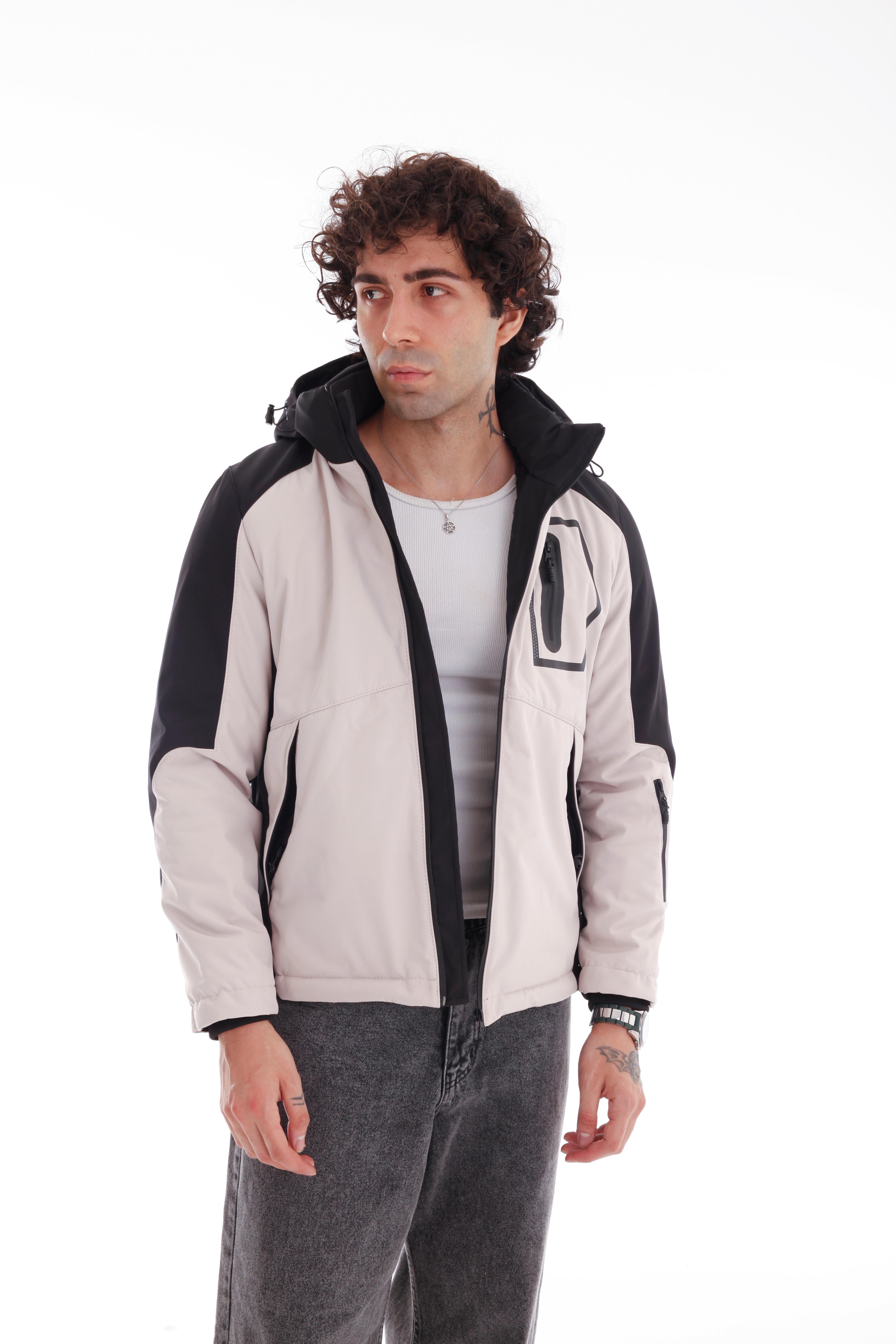 GVZ1028 Battal Beden Gavazzi Outdoor Kapitone İçi Kürklü Çift Renkli Softshell Mont