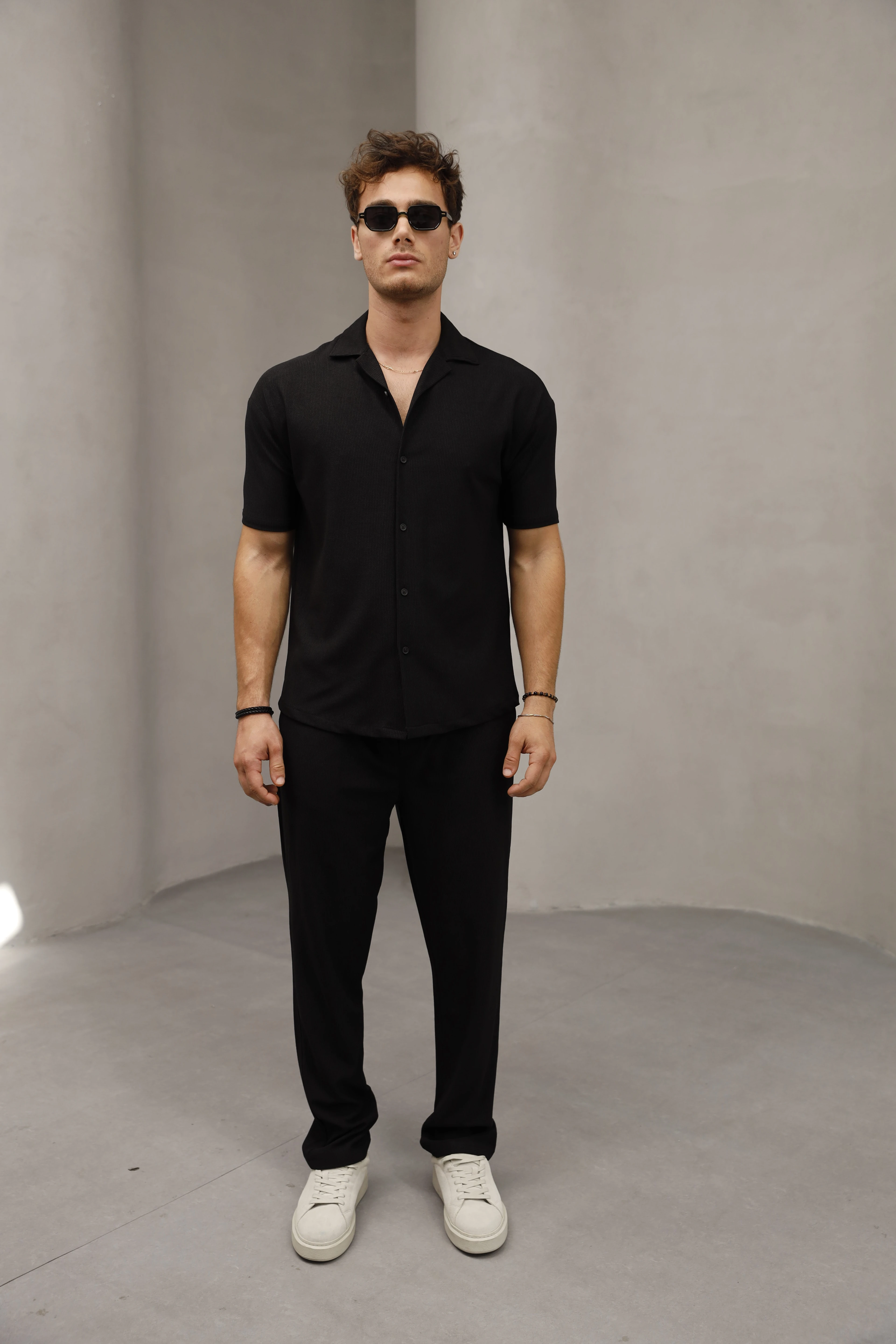 GVZ5032 Örme Gömlek - Siyah