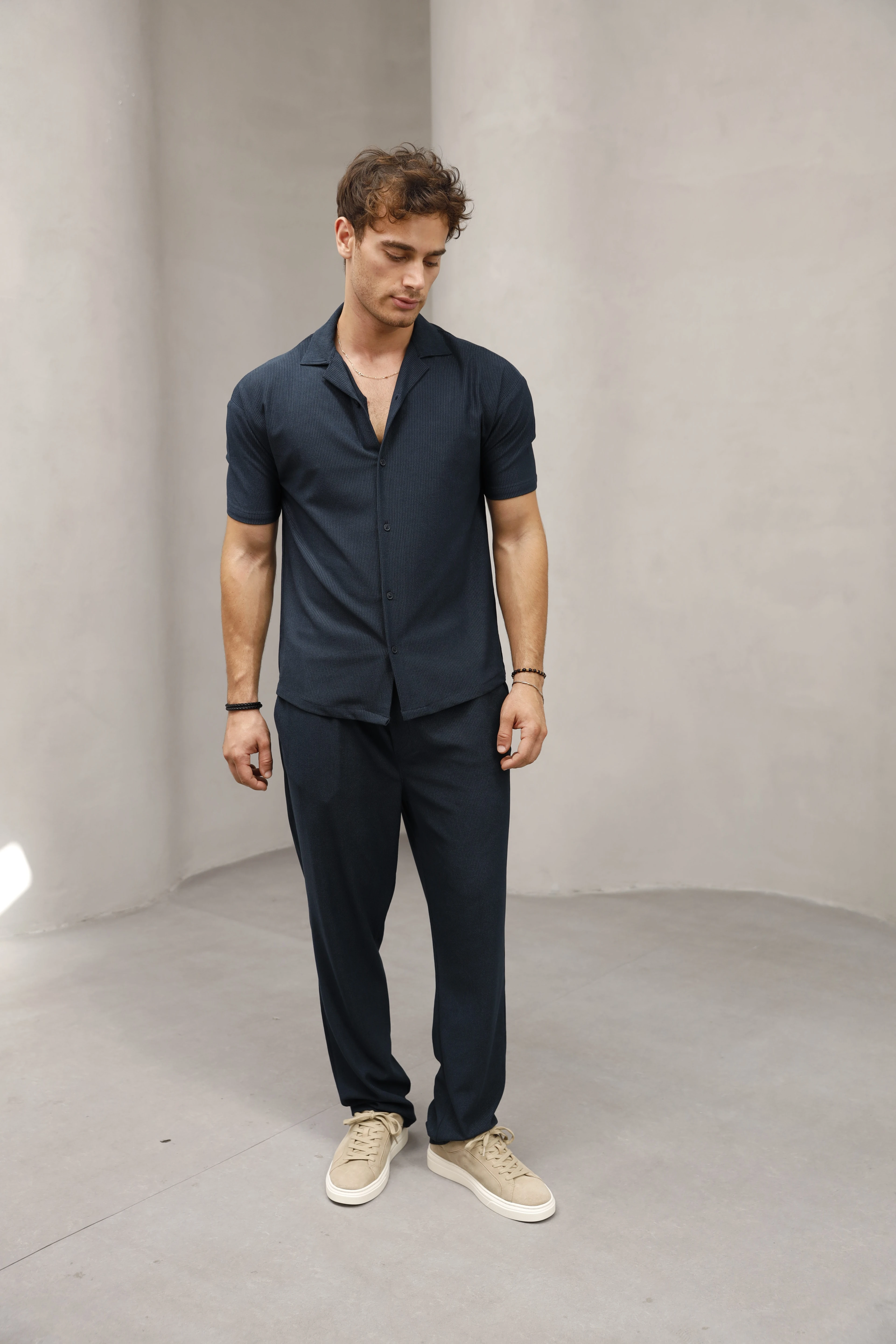 GVZ5032 Örme Gömlek - Lacivert