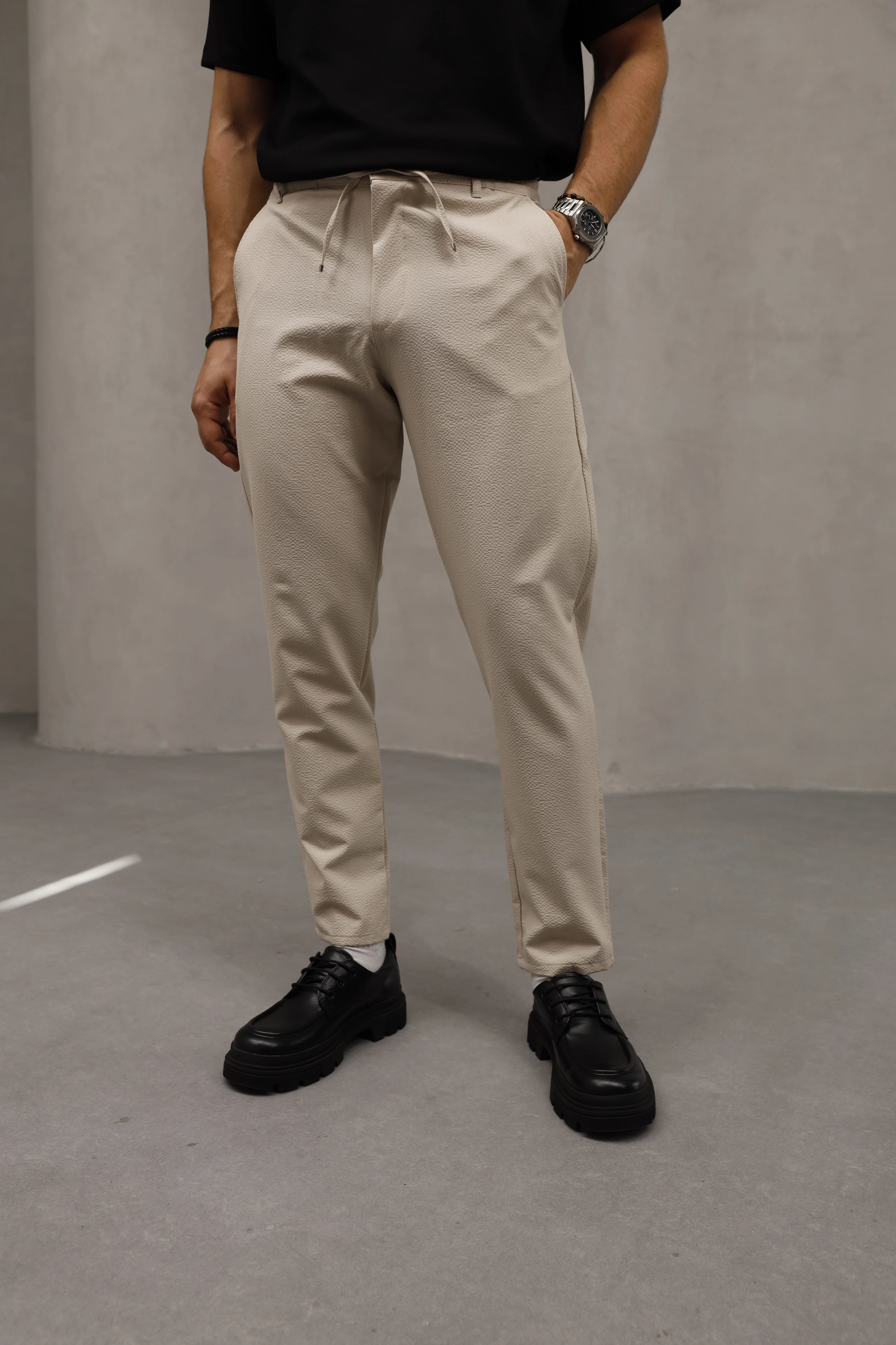 GVZ7036 Gofre Pantolon - Bej