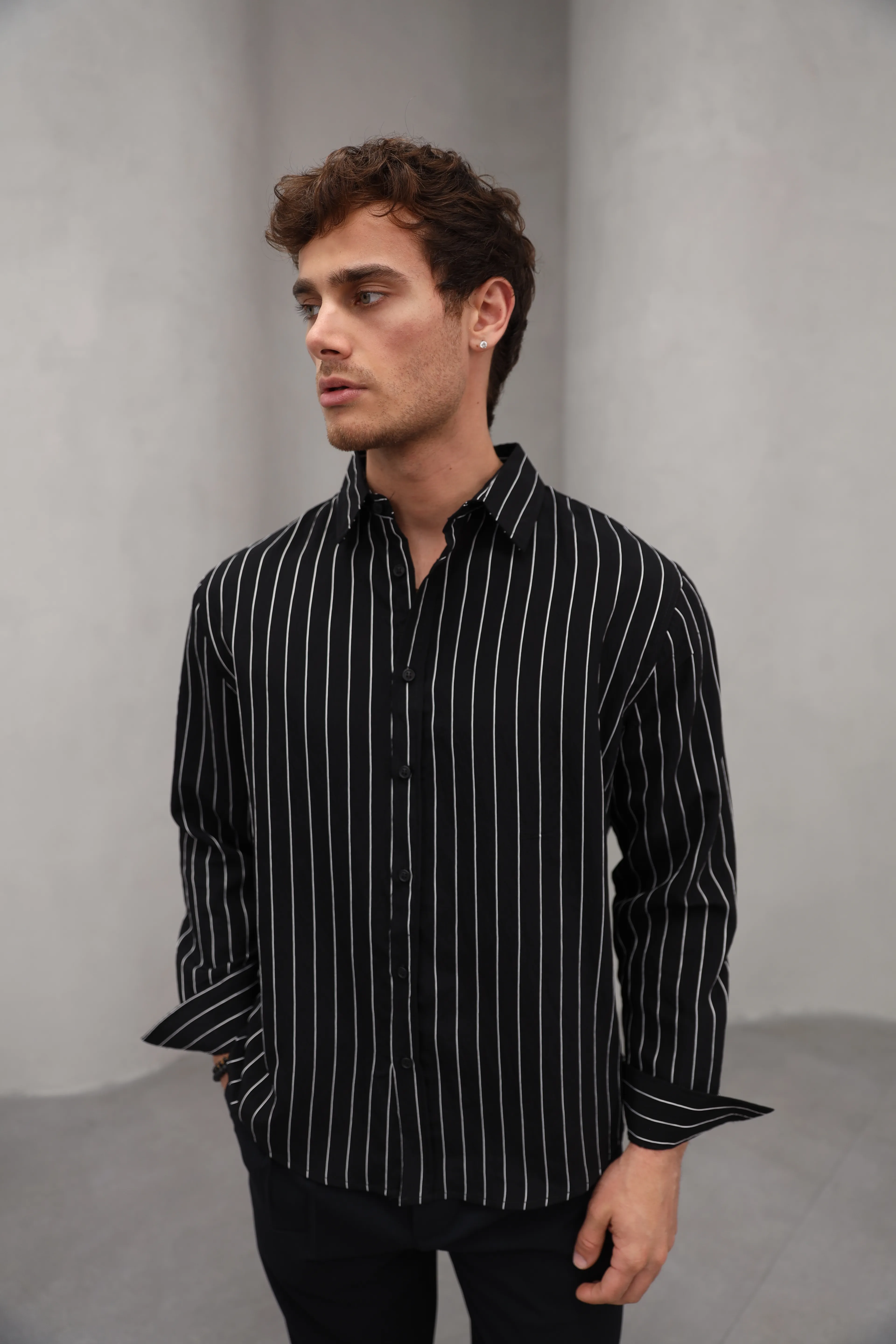 GVZ5050 Gavazzi Çizgili Rahat Kalıp Modal Gömlek