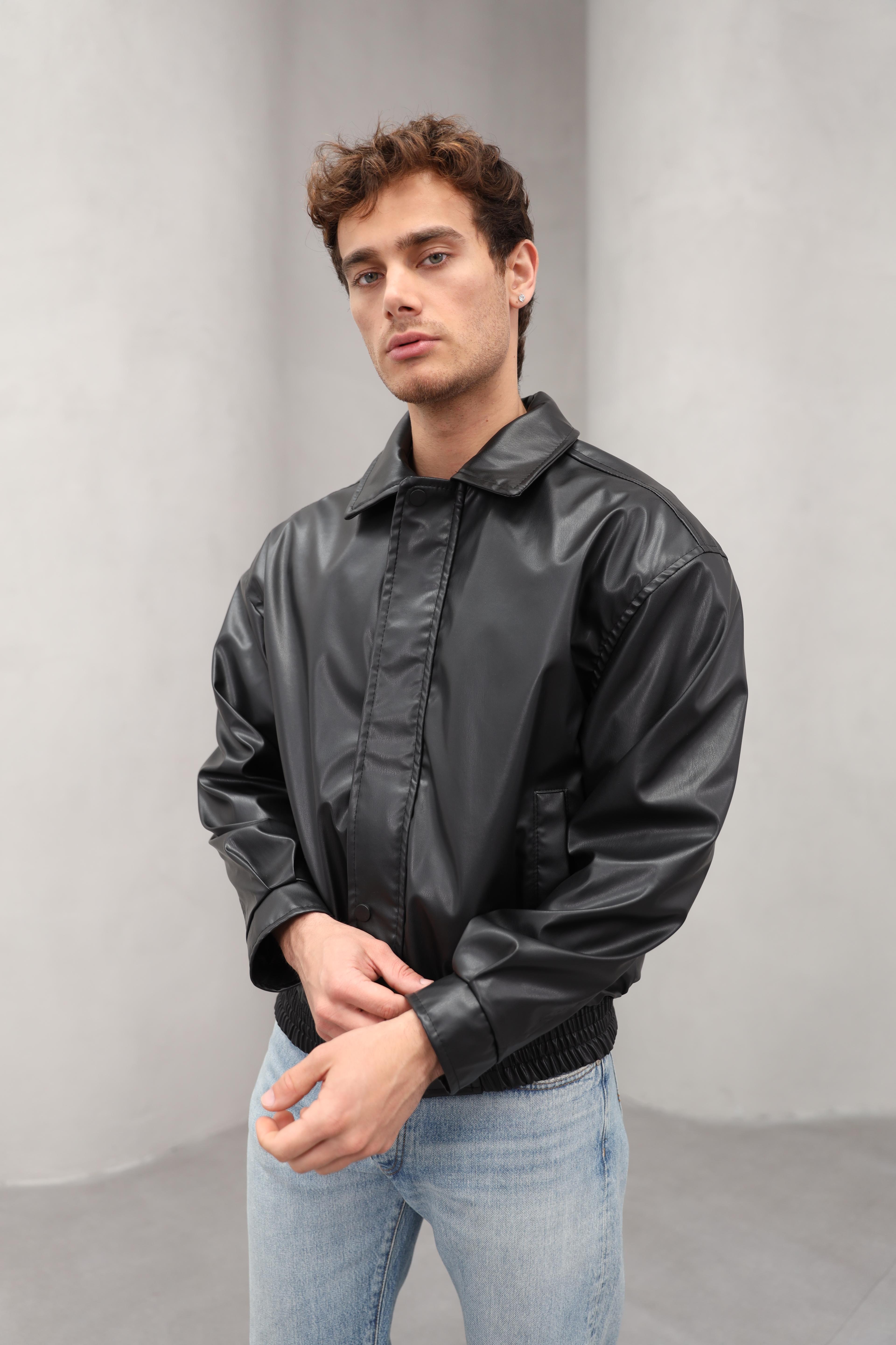 GVZ6010 Oversize Deri Ceket