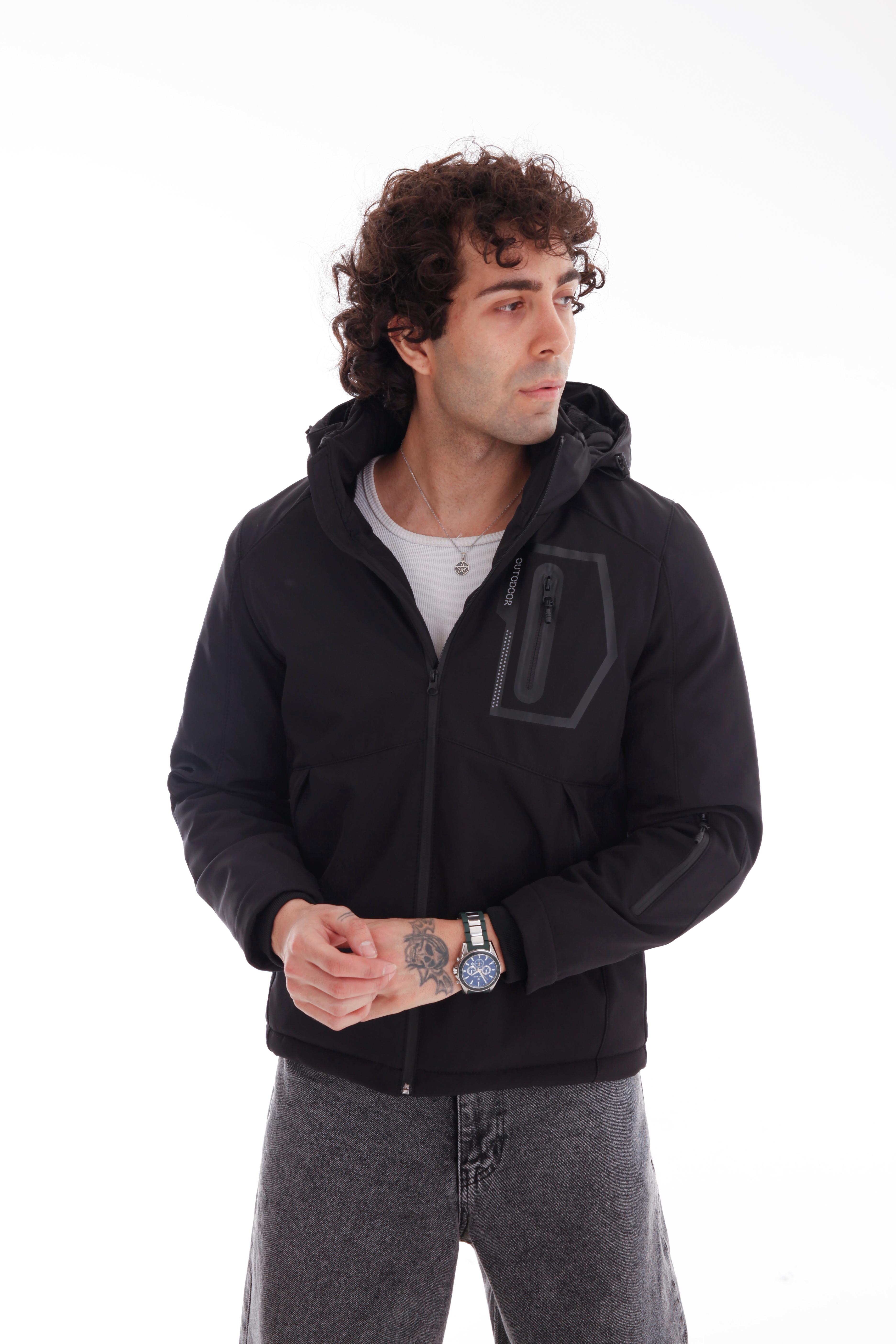 GVZ1028 Normal Beden Gavazzi Outdoor Kapitone İçi Kürklü Çift Renkli Softshell Mont