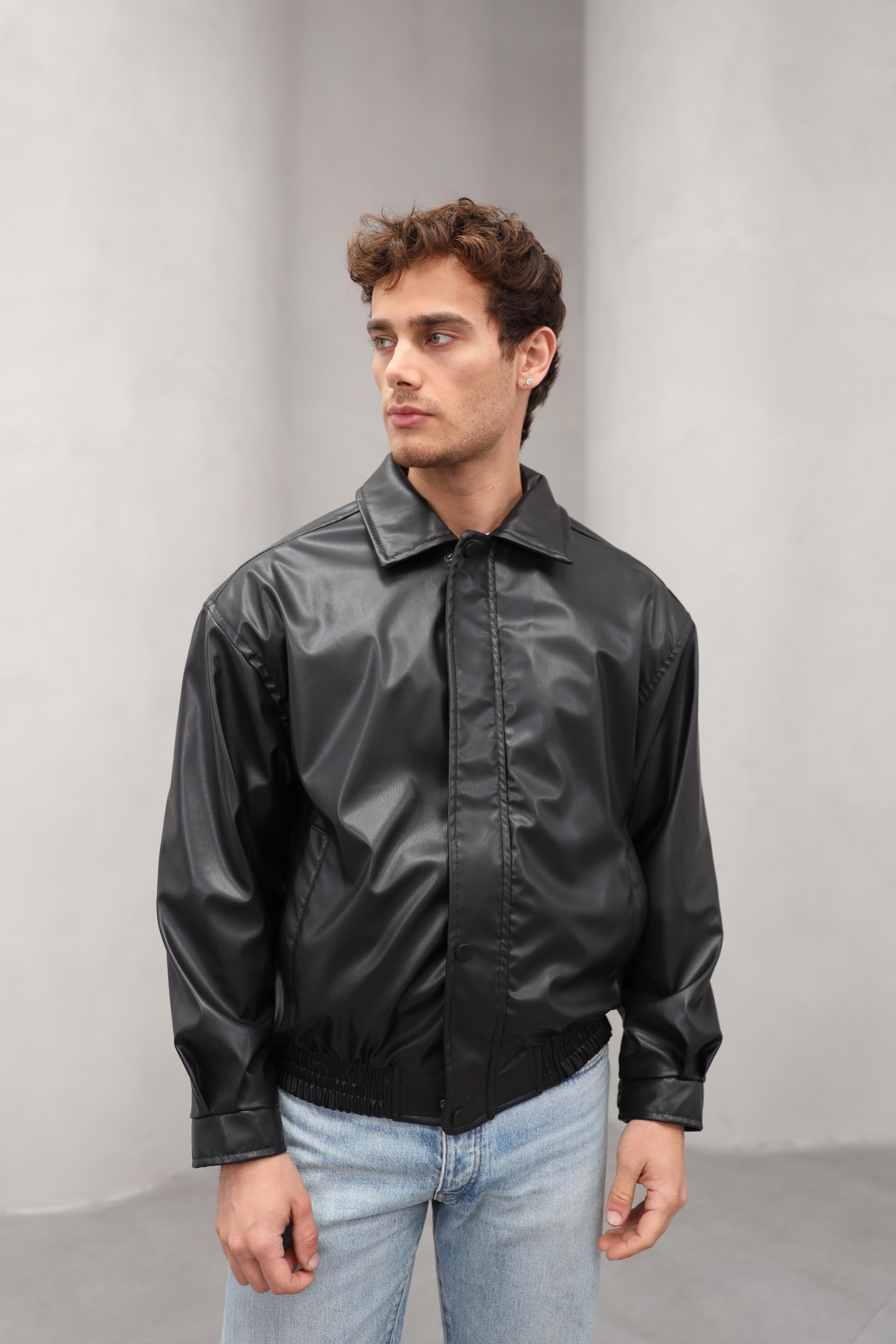 GVZ6010 Oversize Deri Ceket
