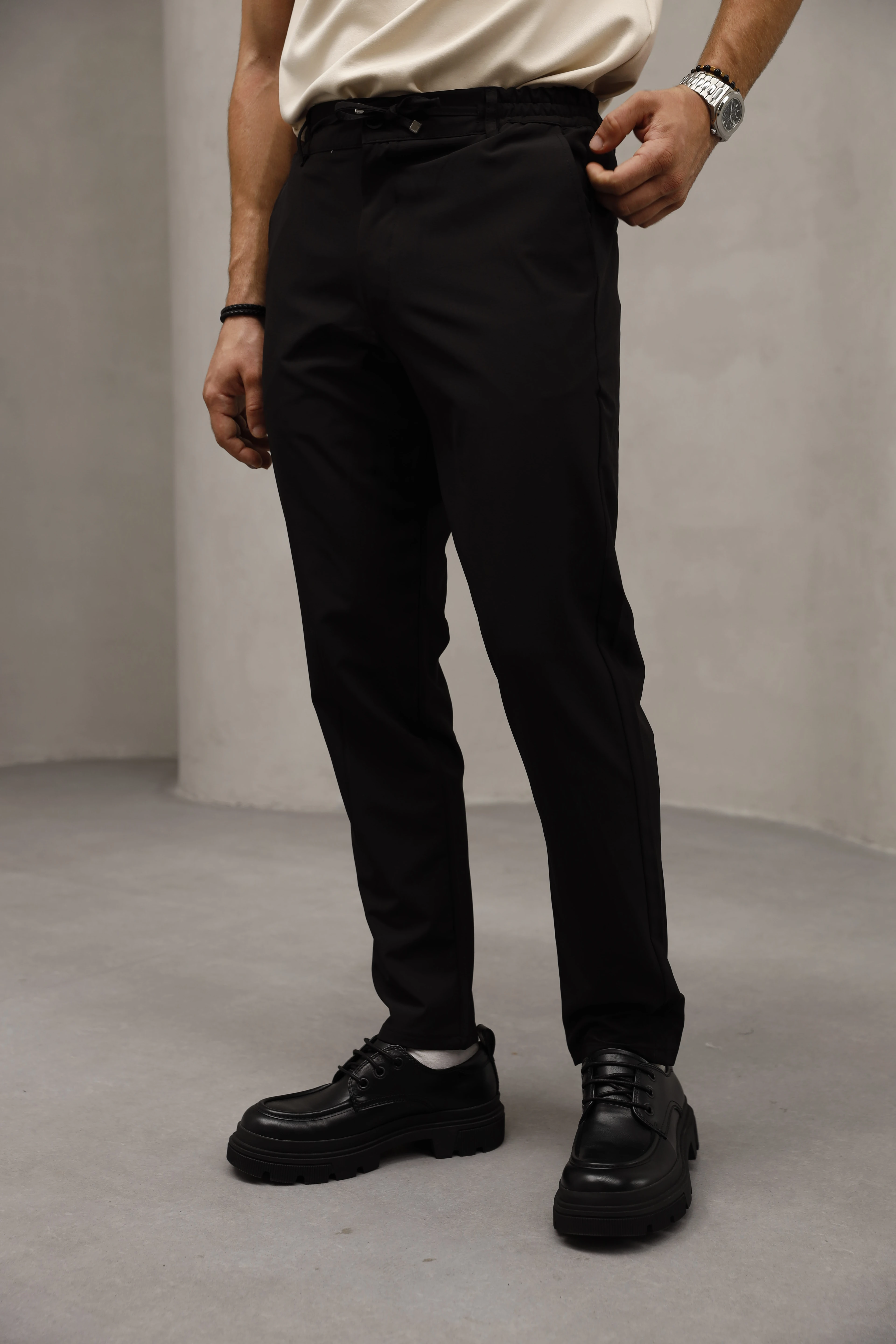 GVZ7038 Fişek Kumaş Pantolon - Siyah