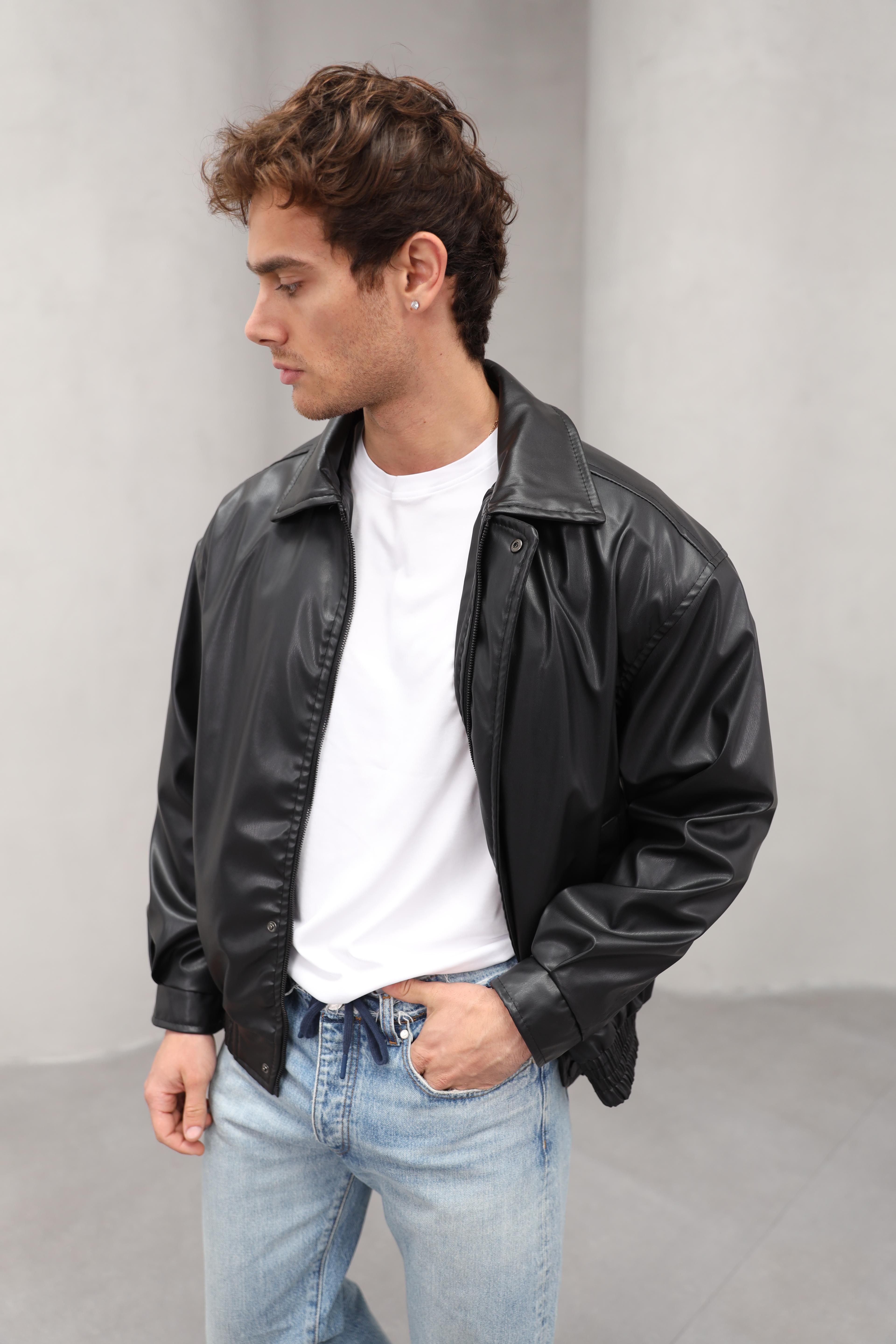 GVZ6010 Oversize Deri Ceket