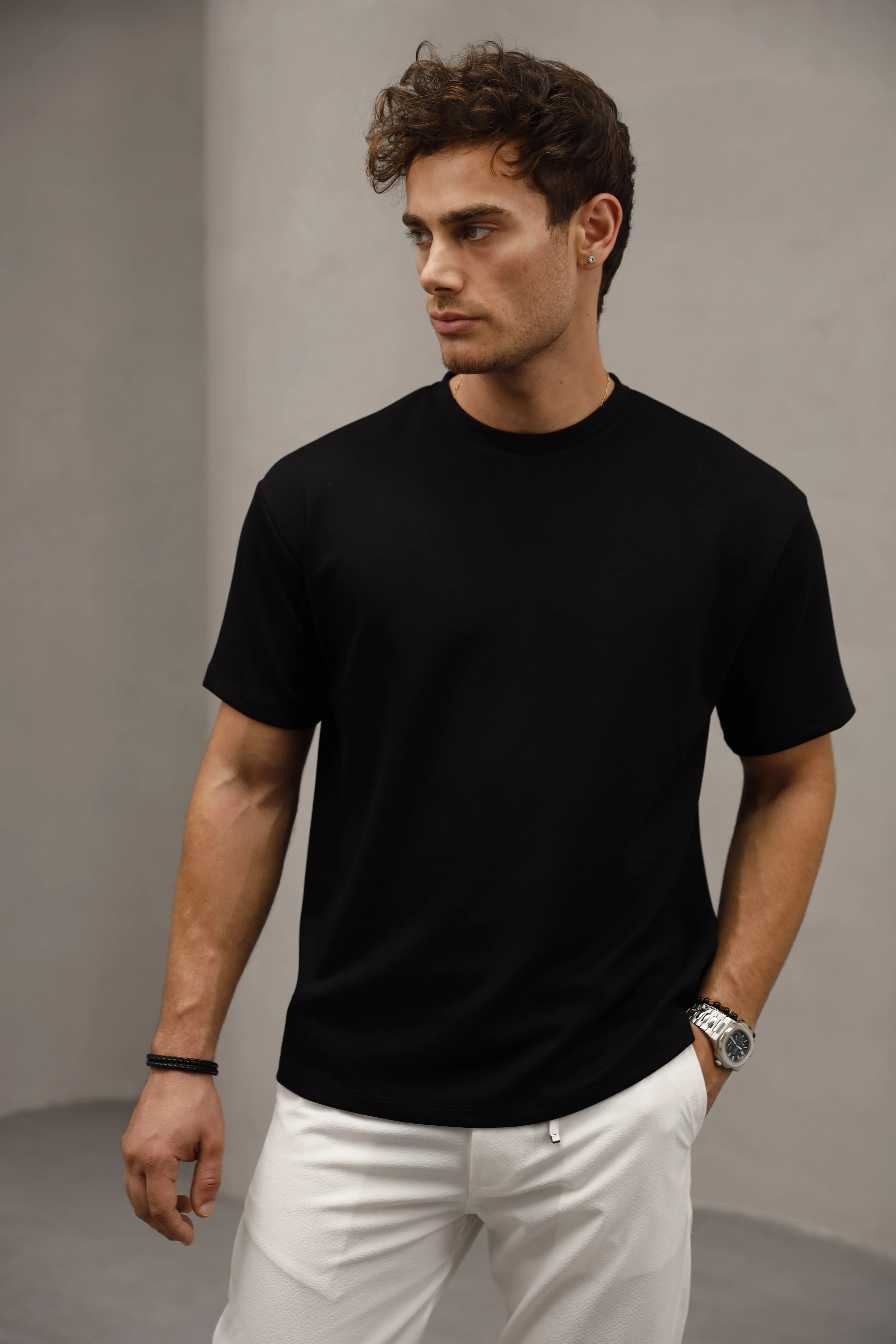 GVZ8012 Örme Tişört - Siyah