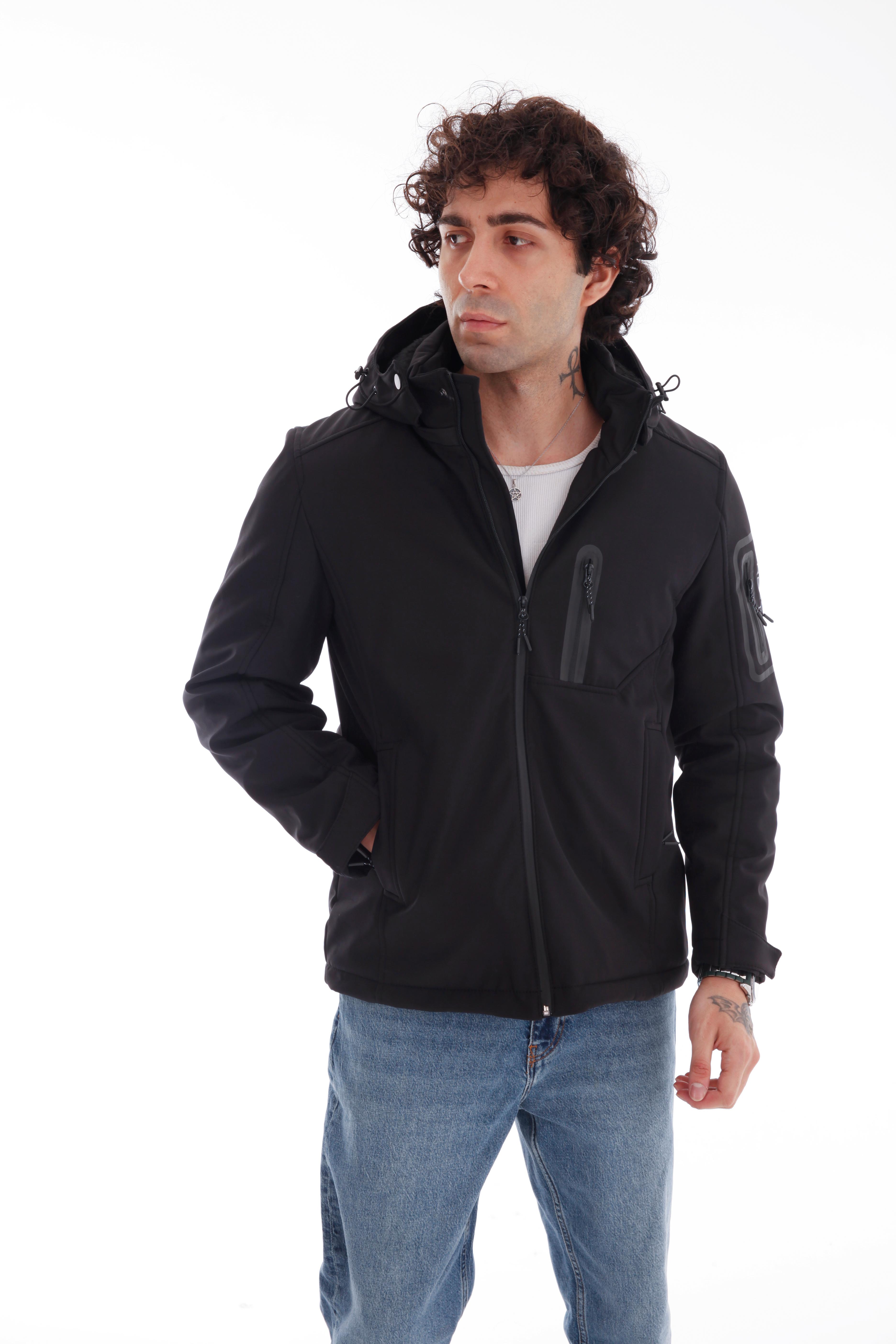 GVZ1027 Normal Beden Gavazzi İçi Kapitone Kürklü Outdoor Softshell Mont