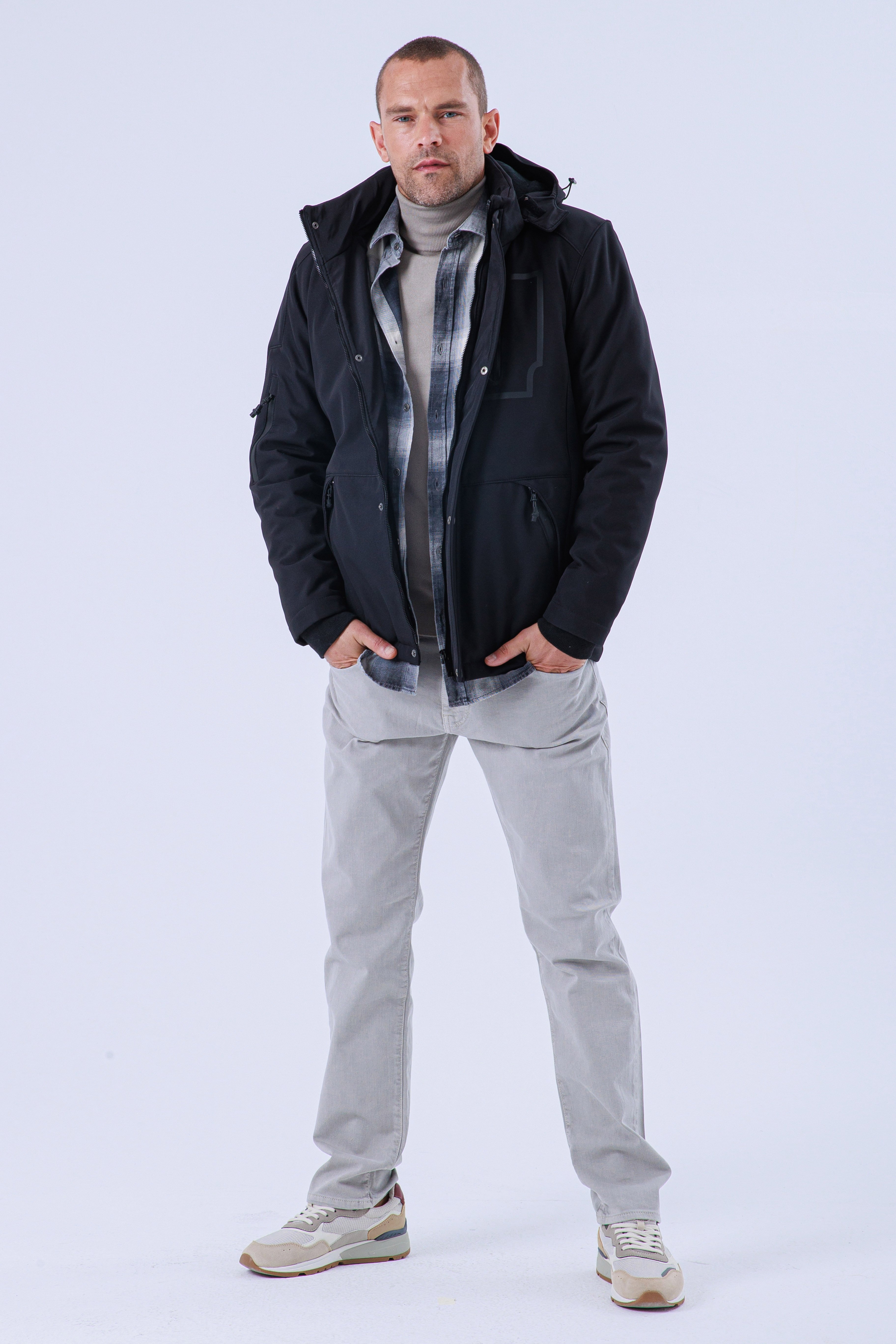 GVZ758 Battal Beden Gavazzi Outdoor Kapitone İçi Kürklü Softshell Mont