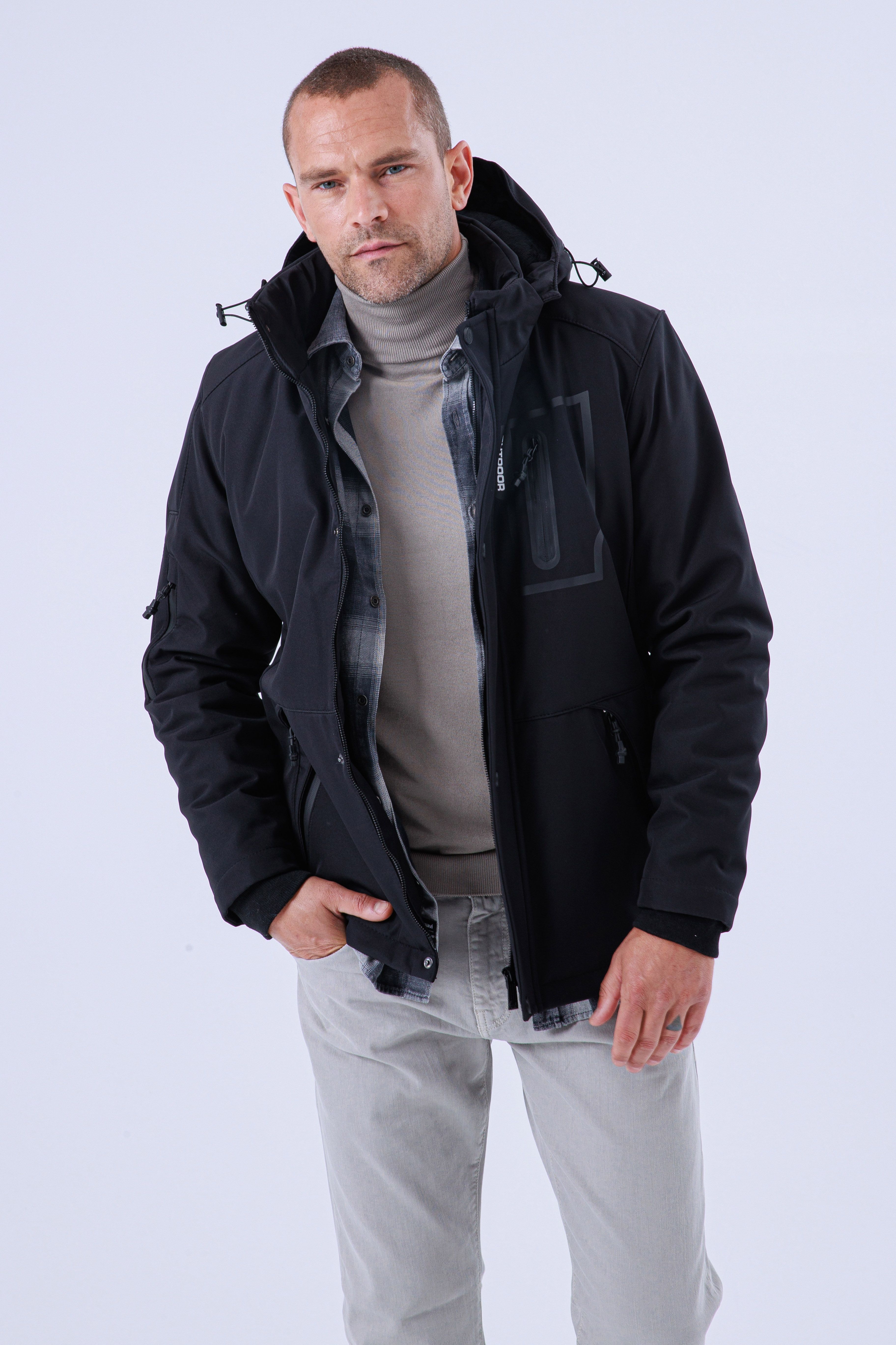 GVZ758 Normal Beden Gavazzi Outdoor Kapitone İçi Kürklü Softshell Mont