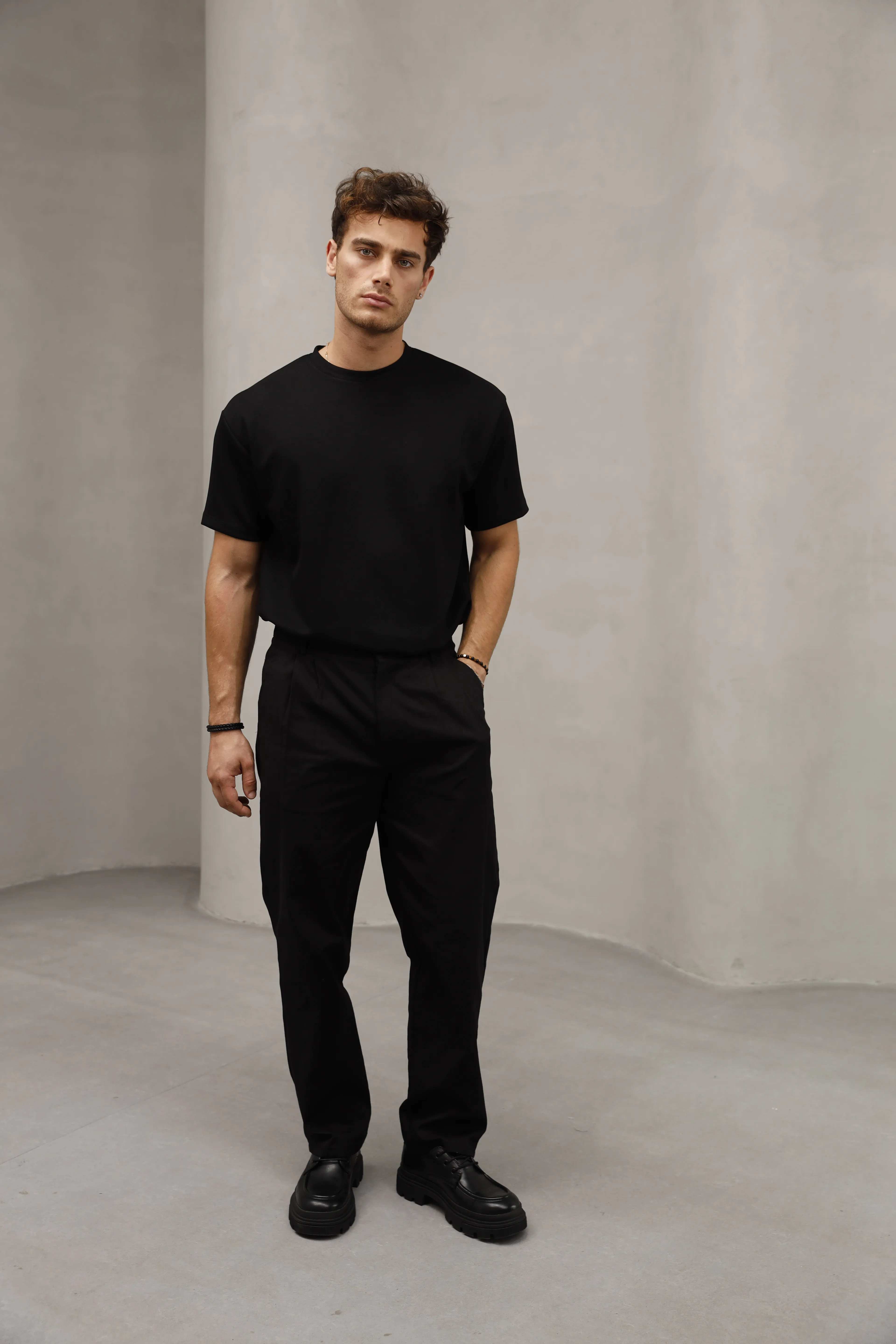 GVZ7032 Baggy Keten Pantolon - Siyah