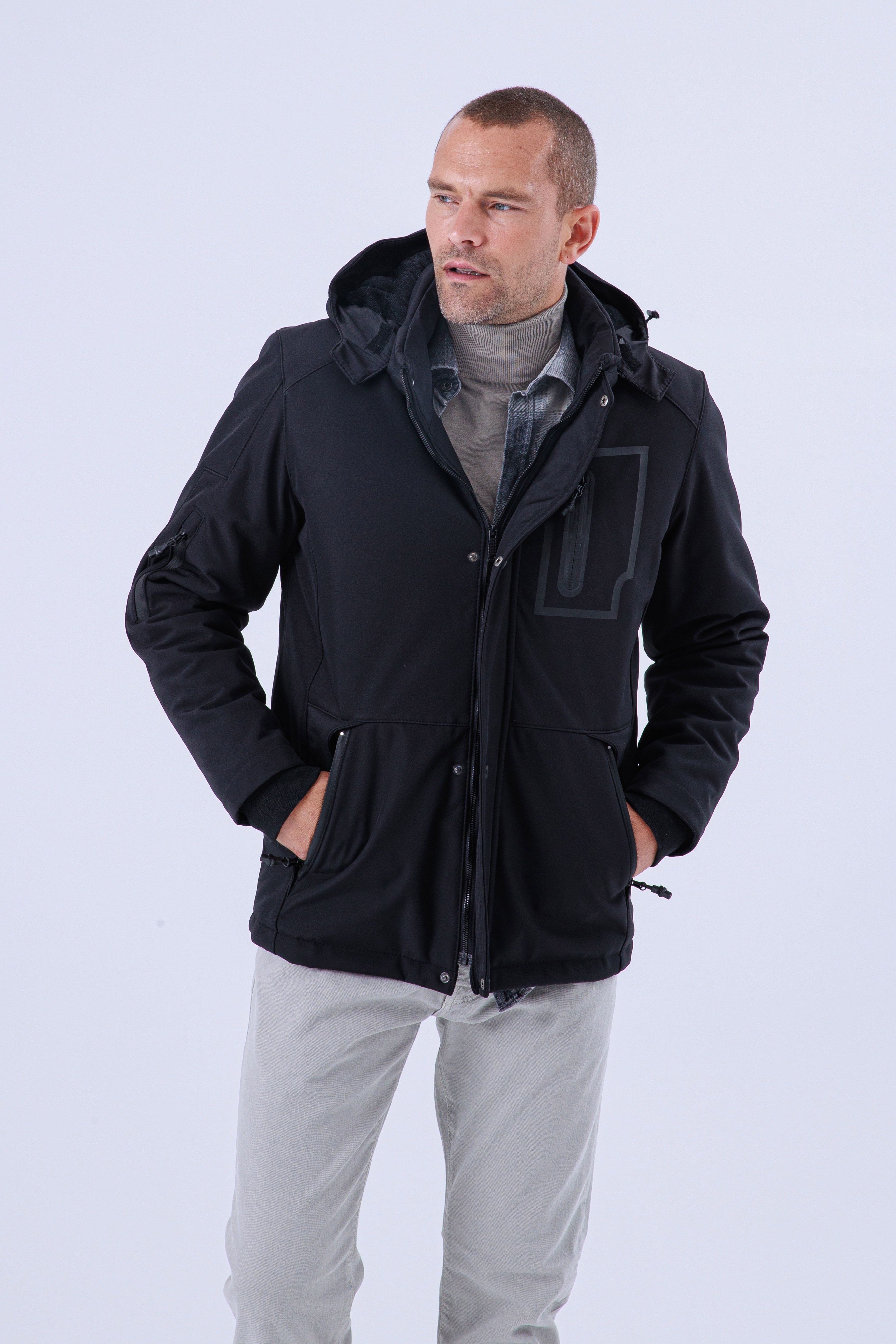 GVZ758 Normal Beden Gavazzi Outdoor Kapitone İçi Kürklü Softshell Mont