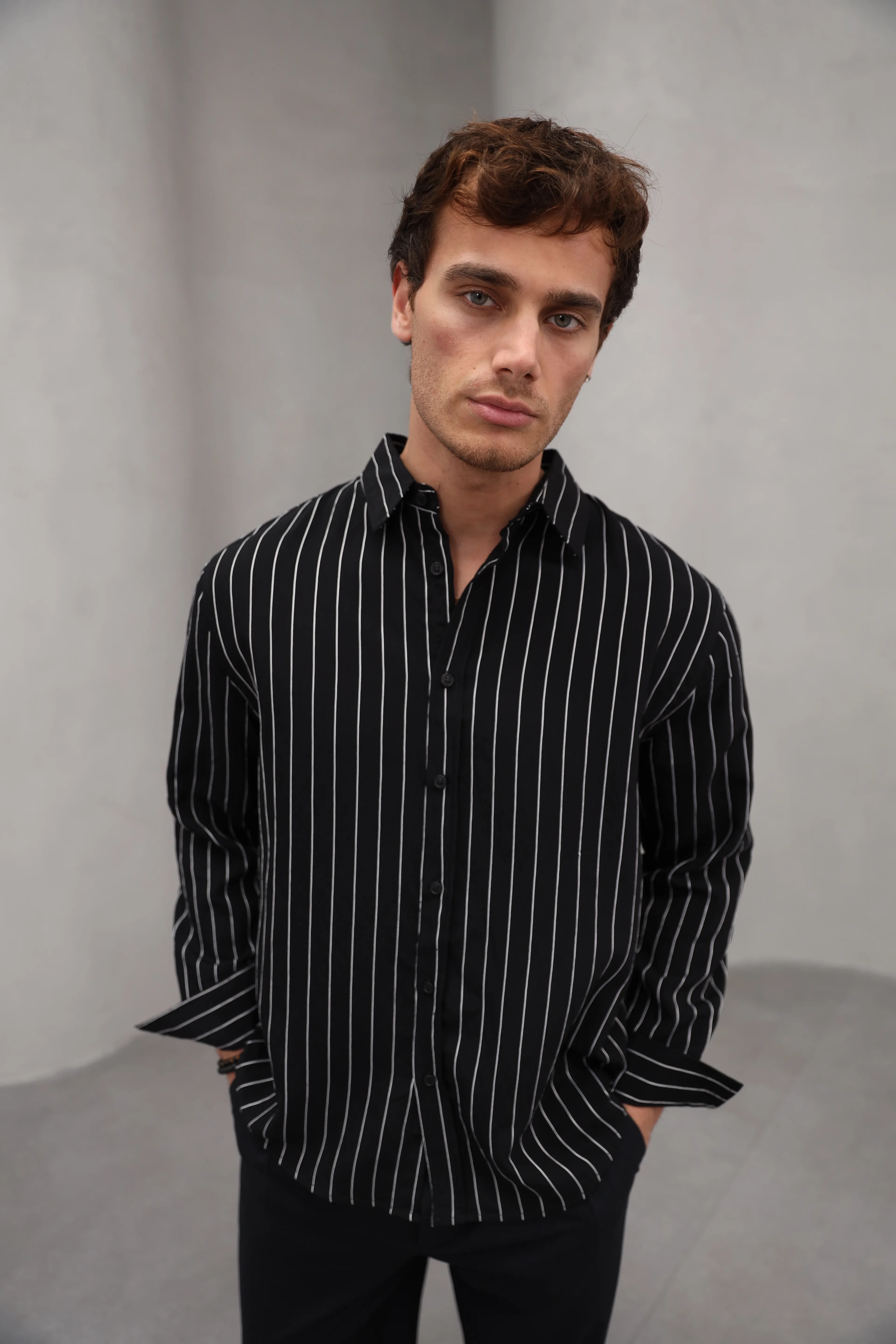 GVZ5050 Gavazzi Çizgili Rahat Kalıp Modal Gömlek