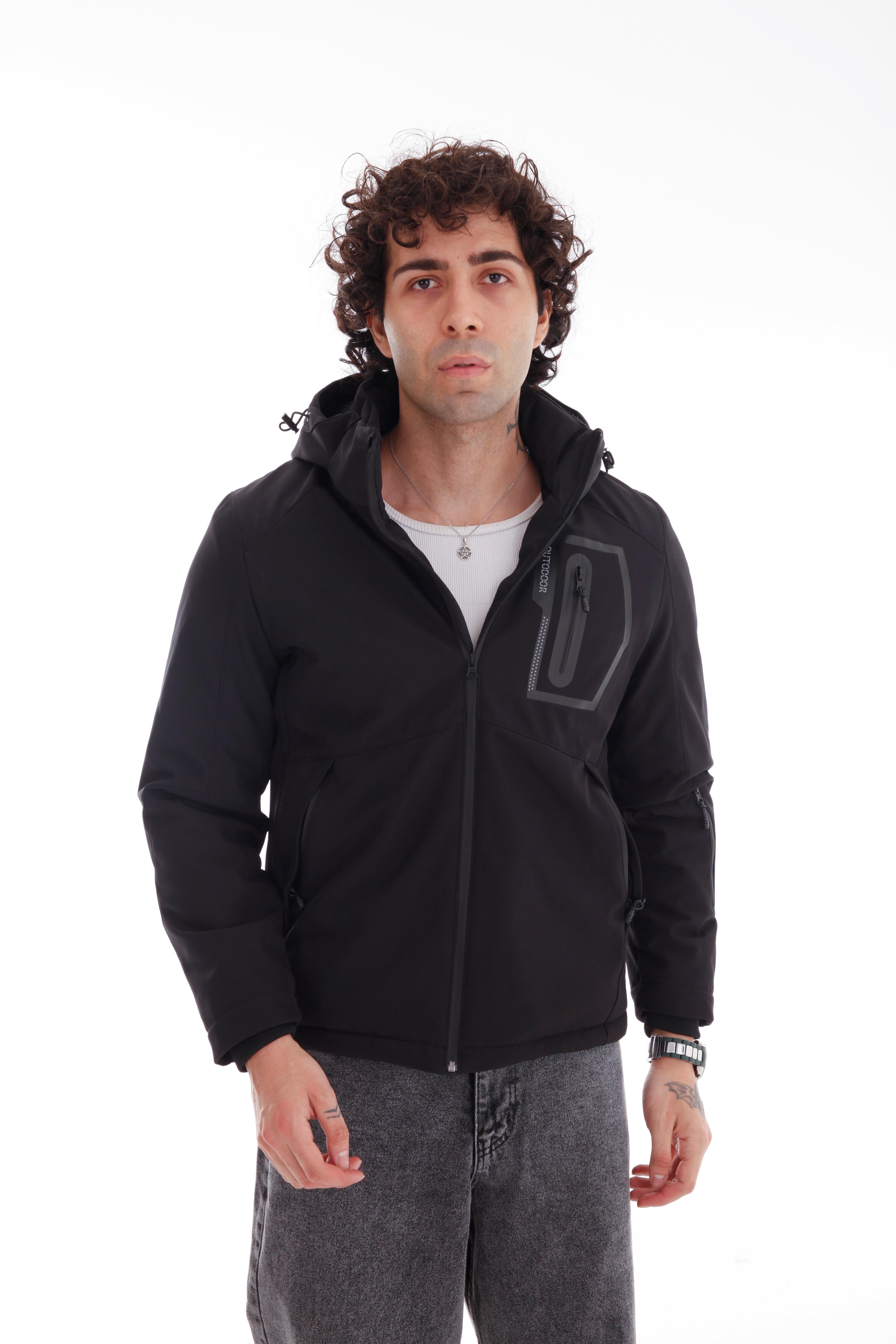 GVZ1028 Normal Beden Gavazzi Outdoor Kapitone İçi Kürklü Çift Renkli Softshell Mont