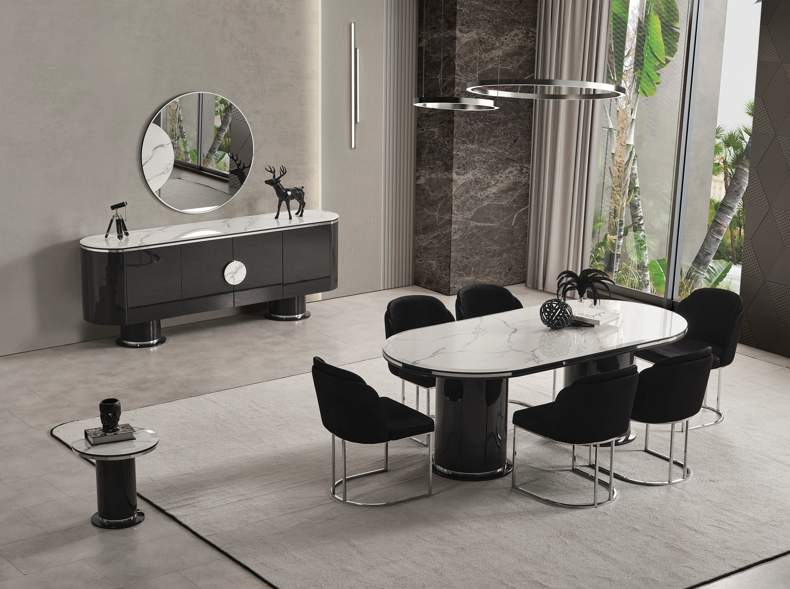 Cartier Antrasit Yemek Odası