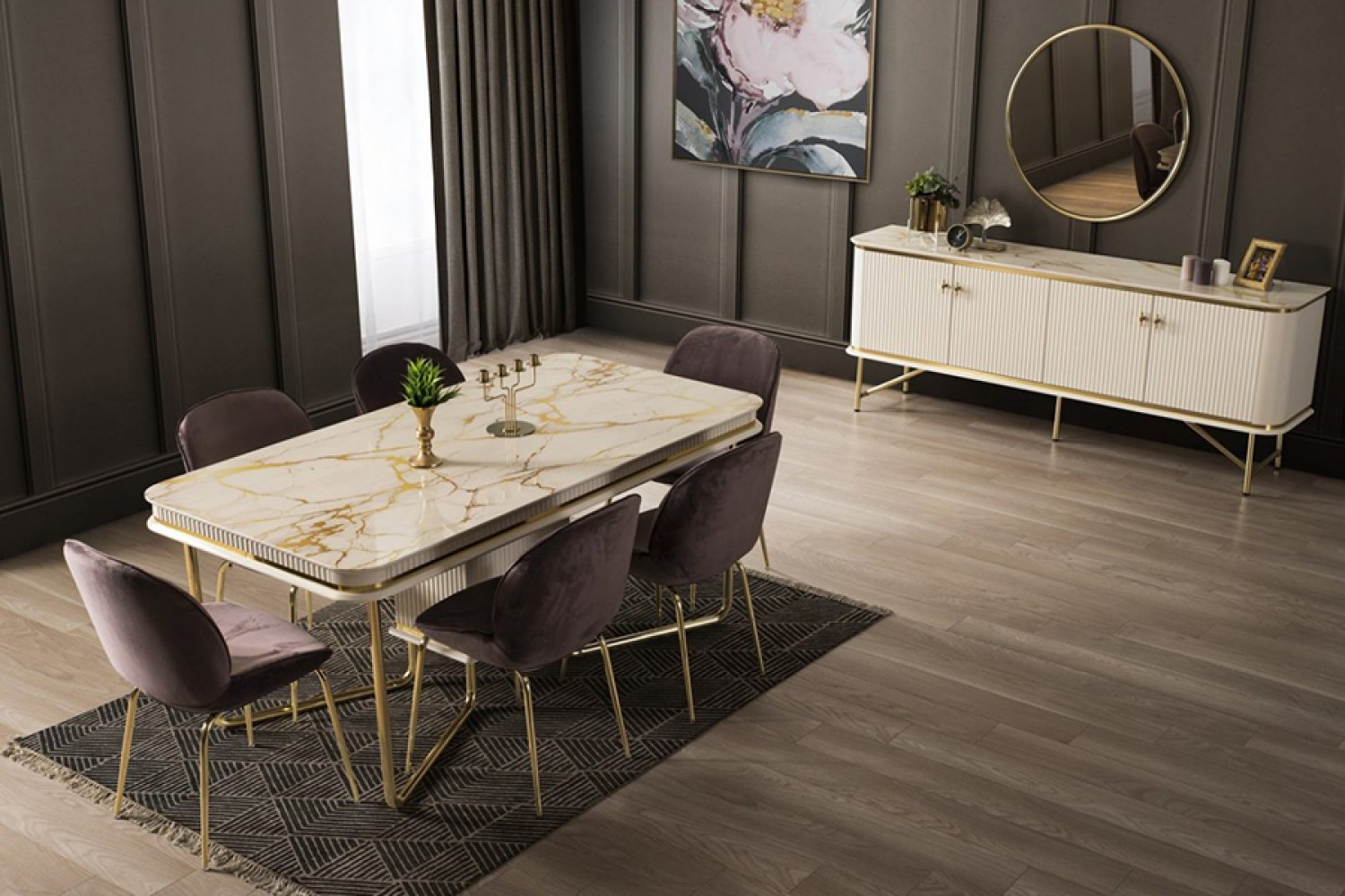 Palazzo White Yemek Odası Takımı