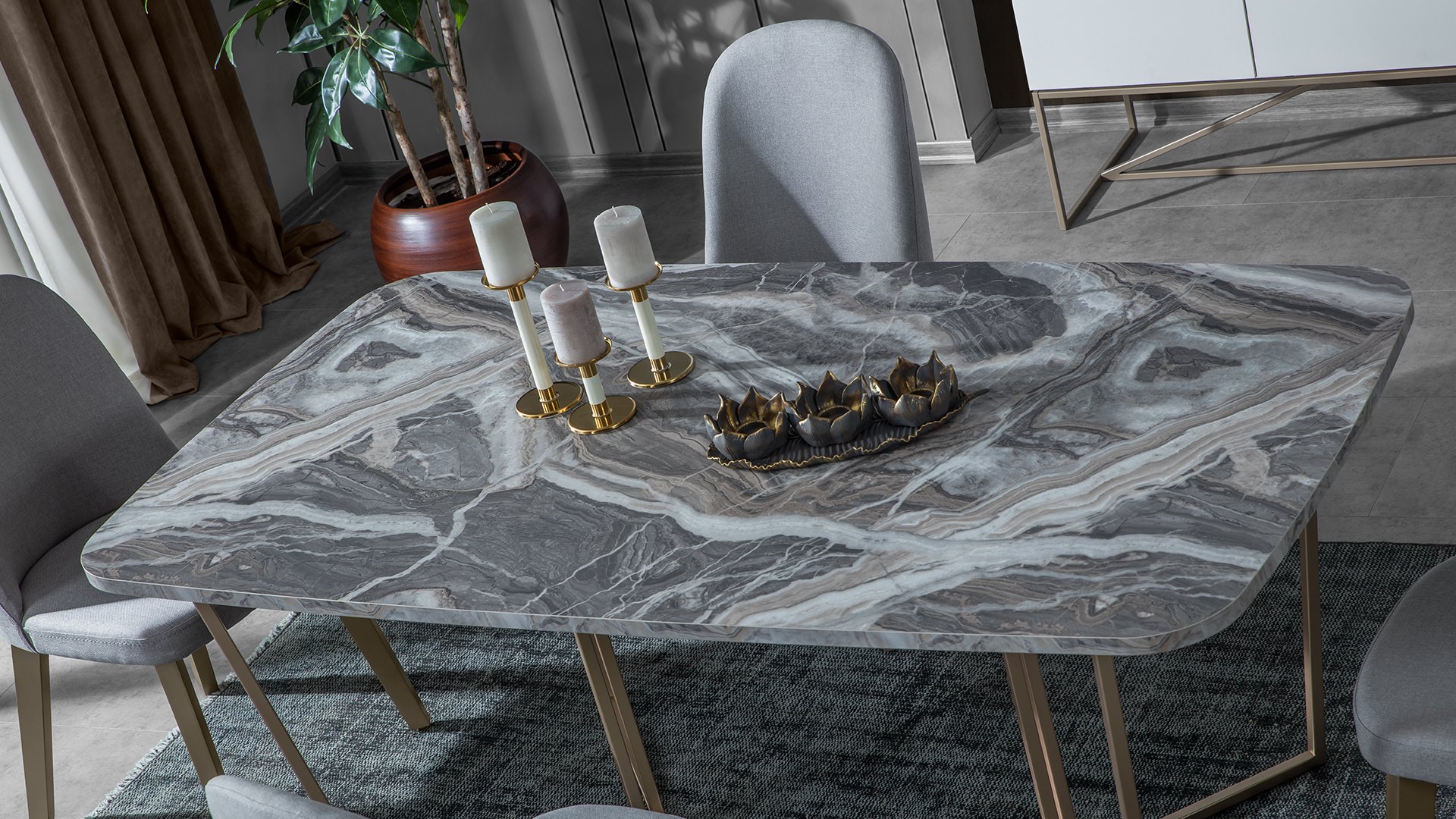 Loft Gold Yemek Odası