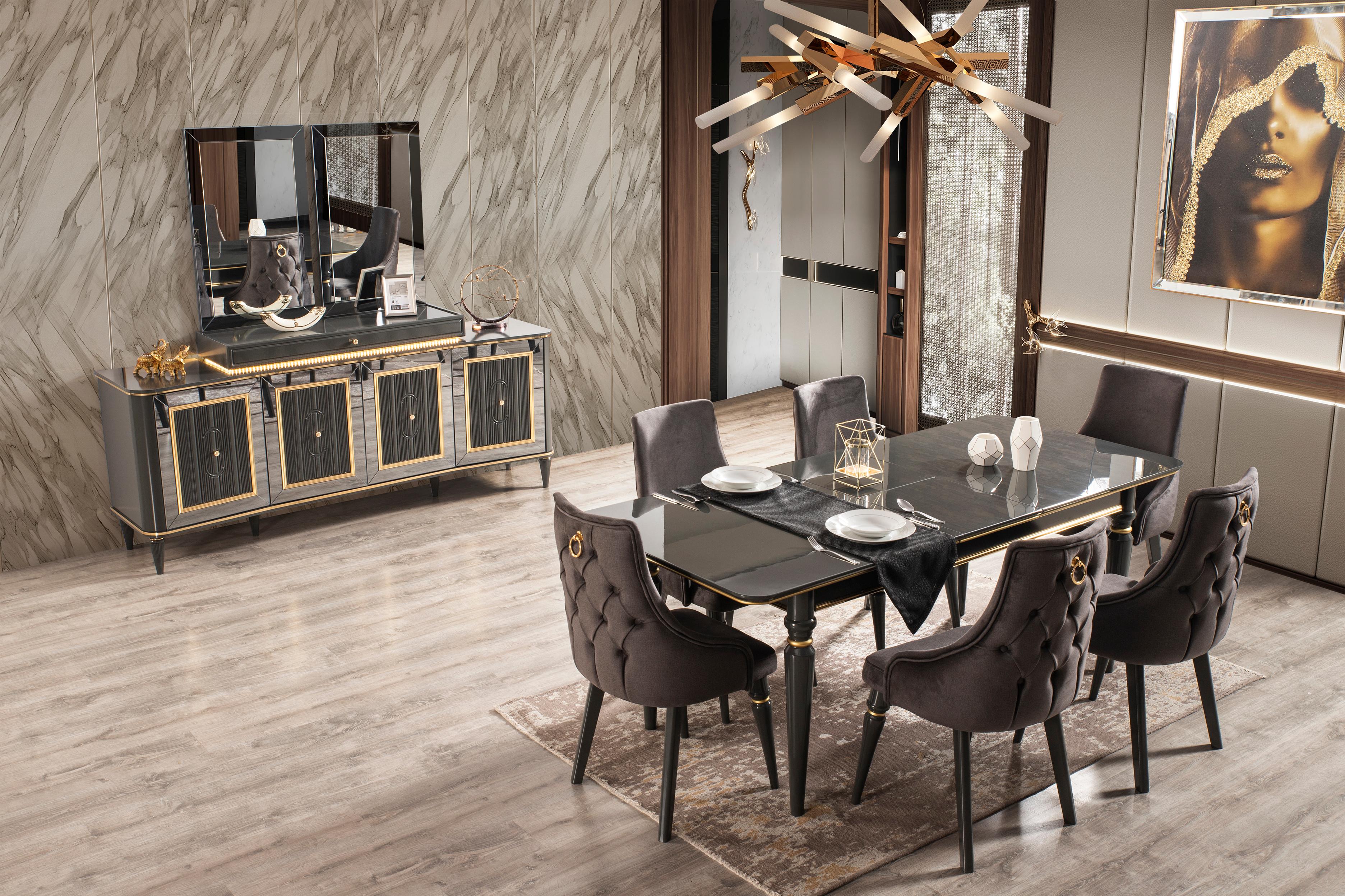 Luxury Black Yemek Odası Takımı