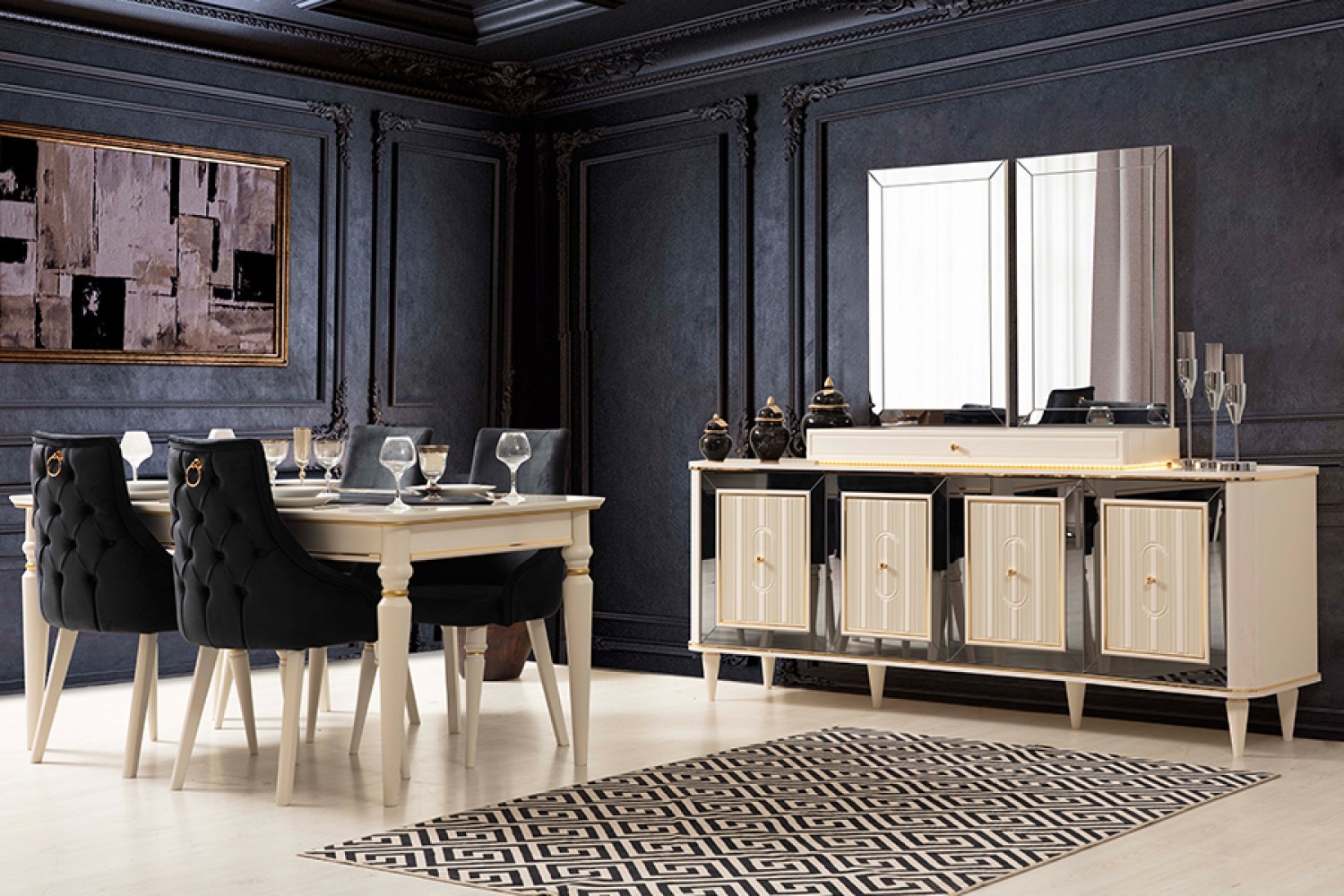 Luxury White Yemek Odası Takımı