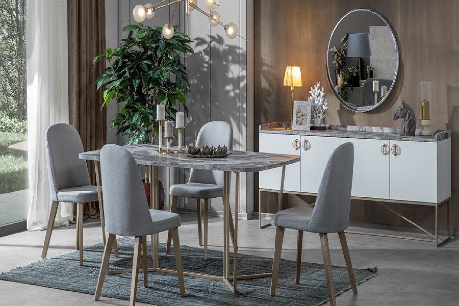 Loft Gold Yemek Odası