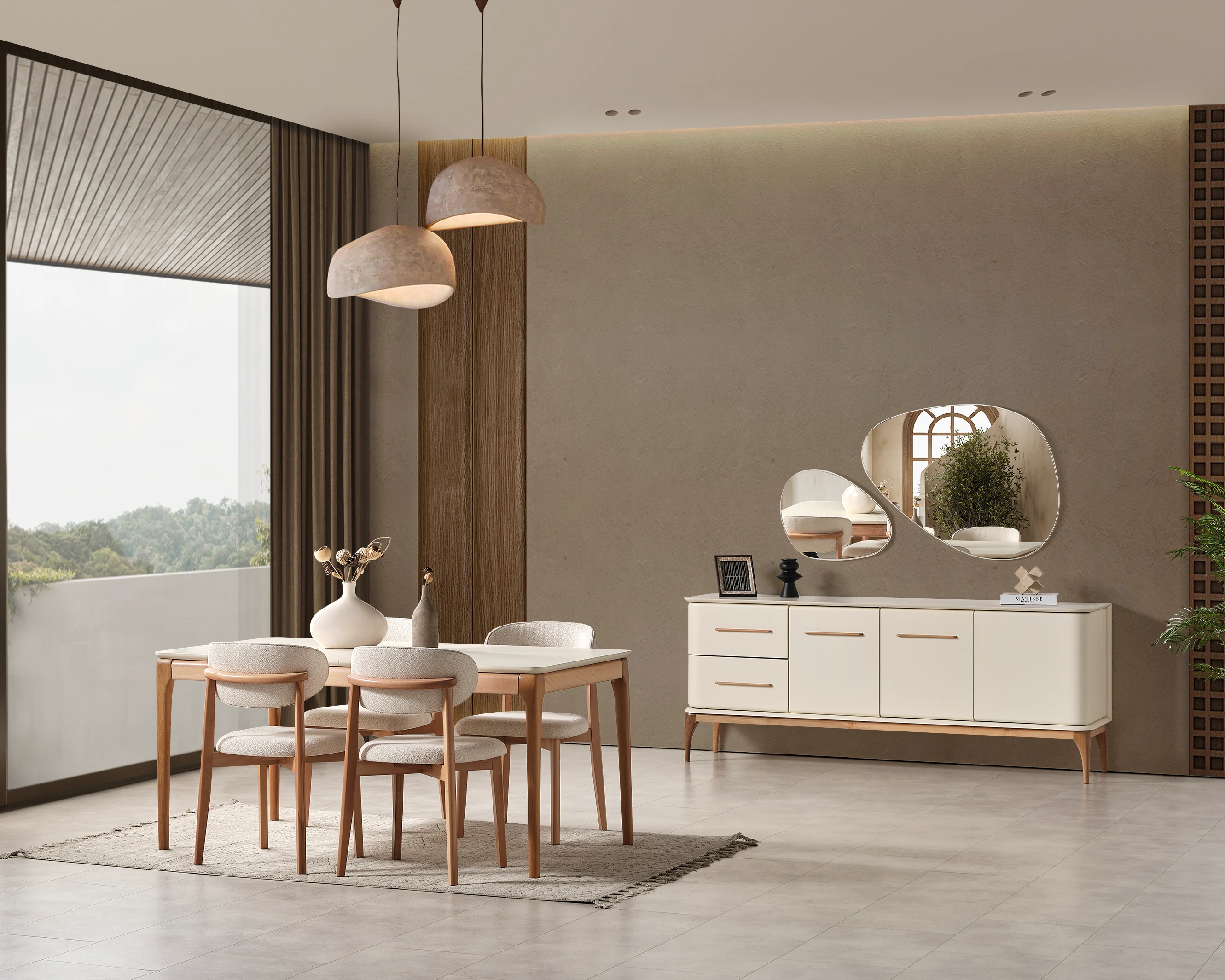 Destan Krem Yemek Odası