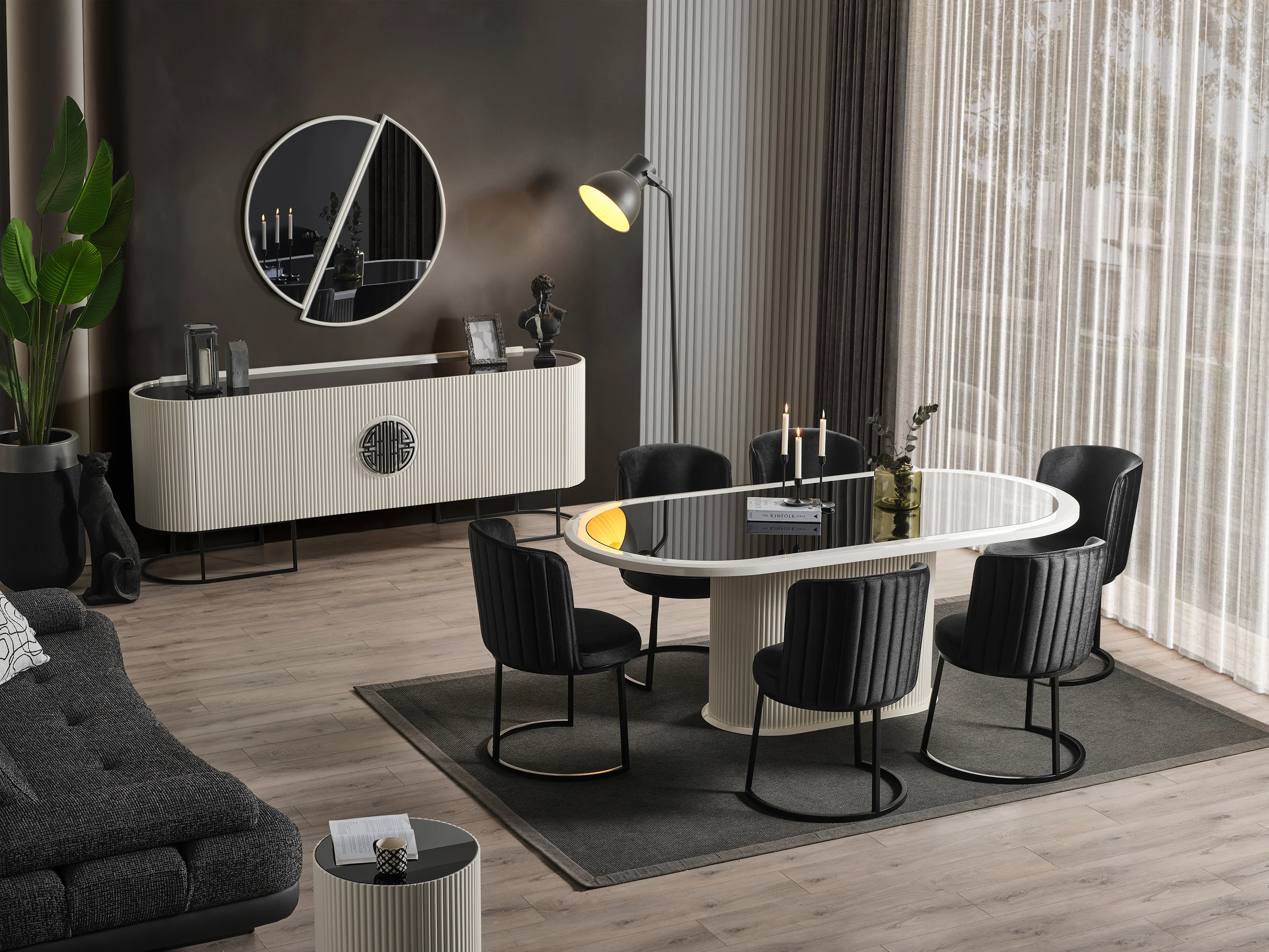 Gucci Ekru Siyah Yemek Odası